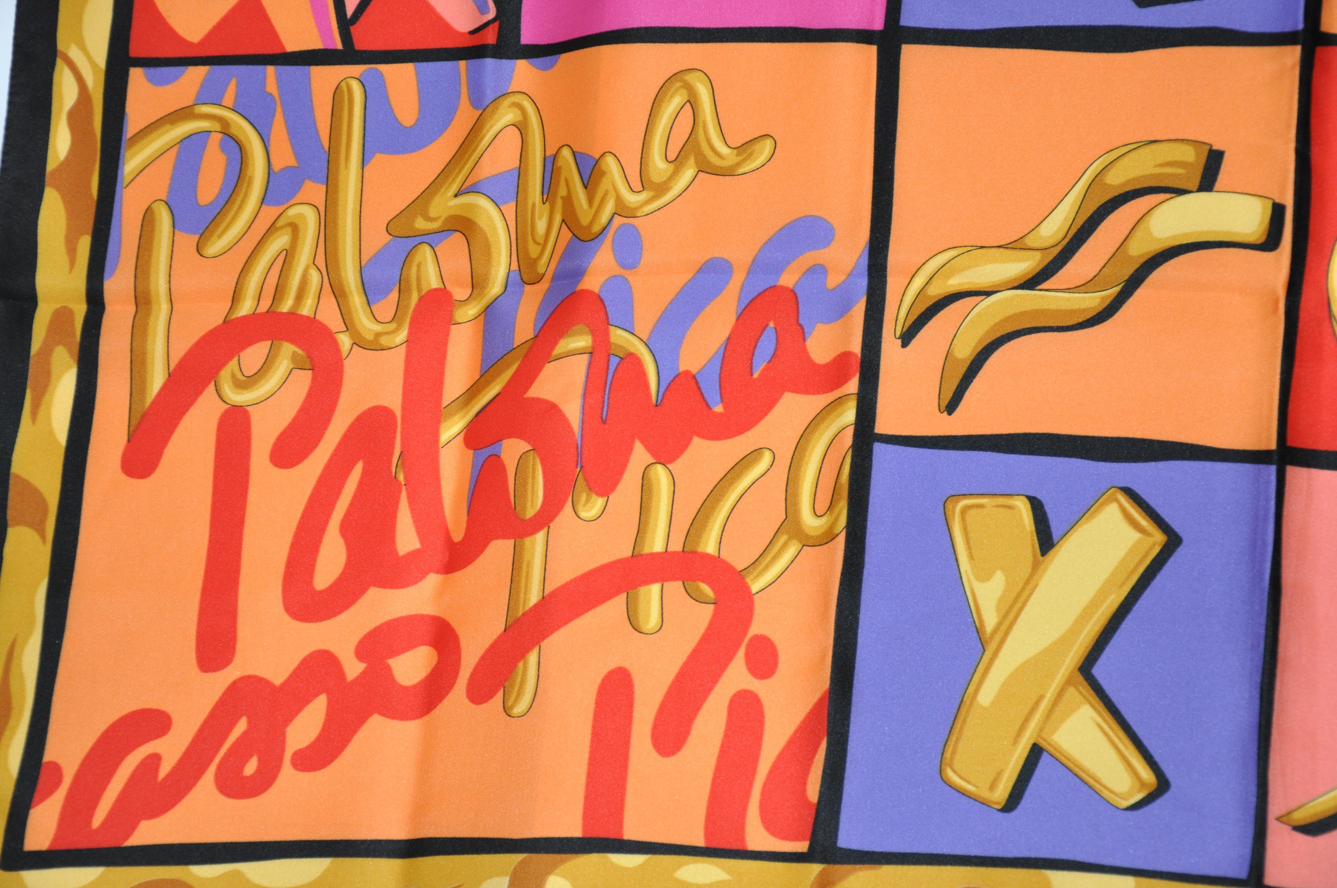 Paloma Picasso: „Love & Kisses“, mehrfarbiger Schal im Angebot 7
