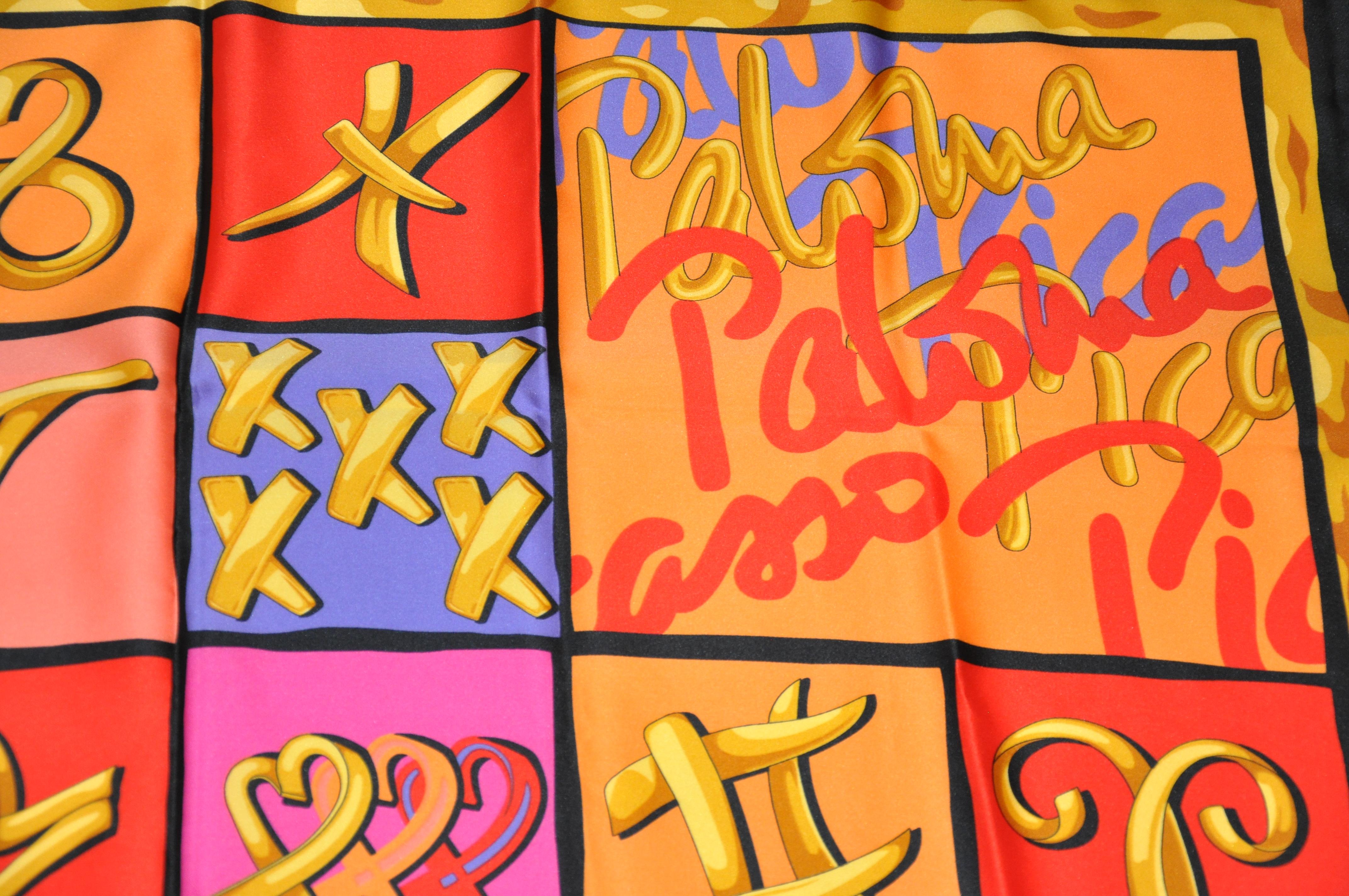 Paloma Picasso: „Love & Kisses“, mehrfarbiger Schal im Angebot 8