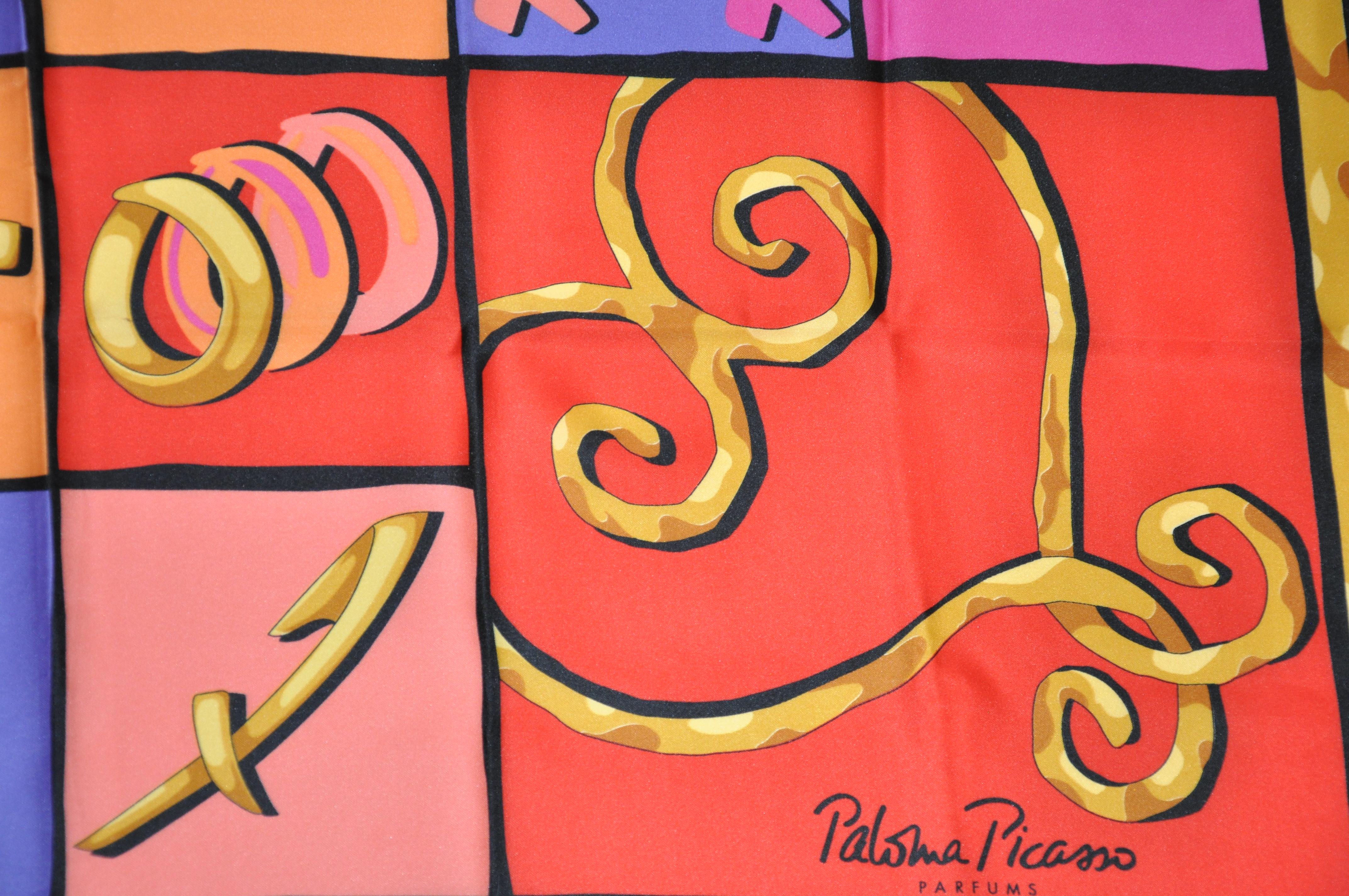 Paloma Picasso: „Love & Kisses“, mehrfarbiger Schal für Damen oder Herren im Angebot