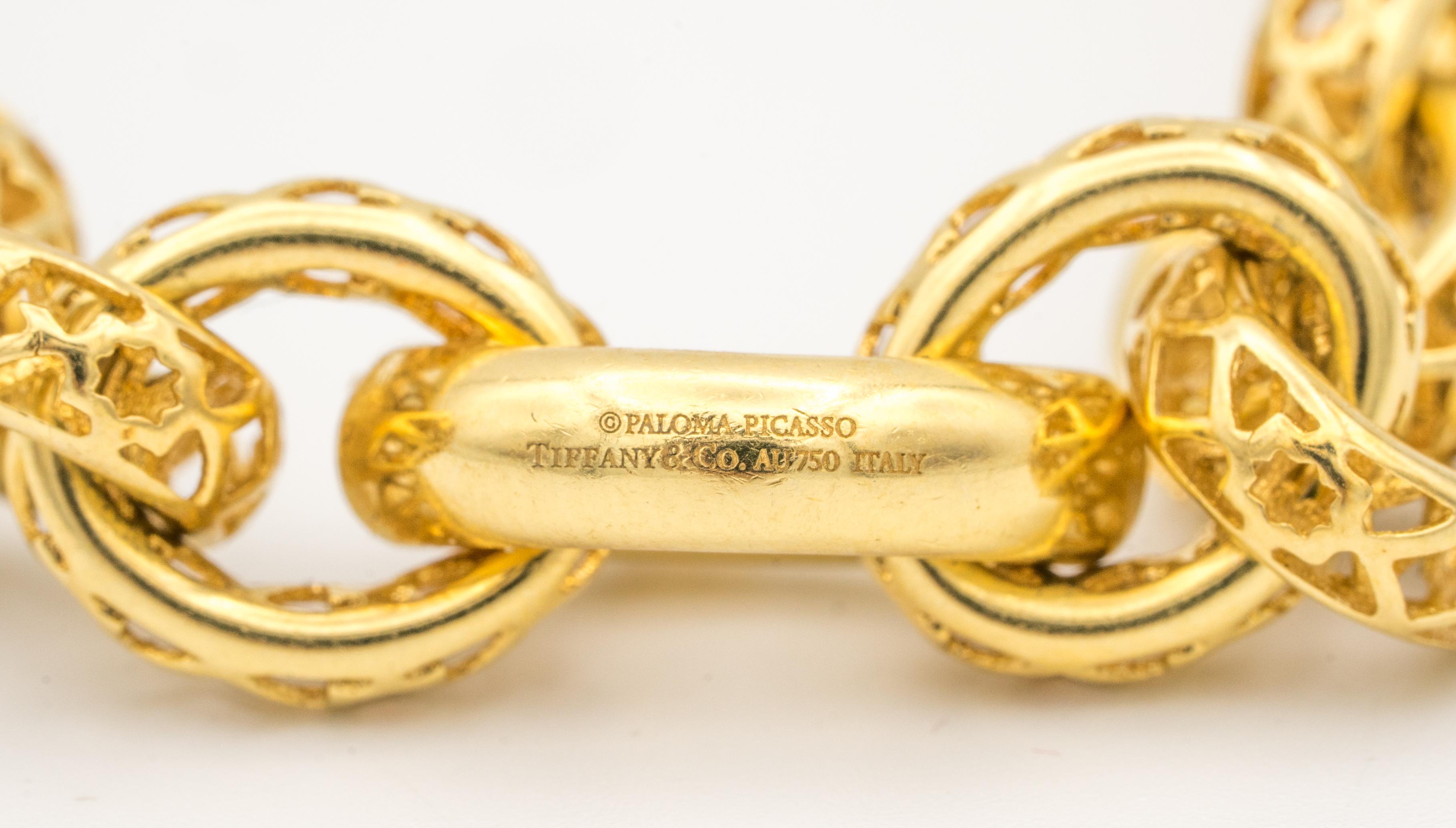 Paloma Picasso Marrakesh Bracelet for Tiffany & Co in 18 Karat Yellow Gold In Excellent Condition In New York, NY
