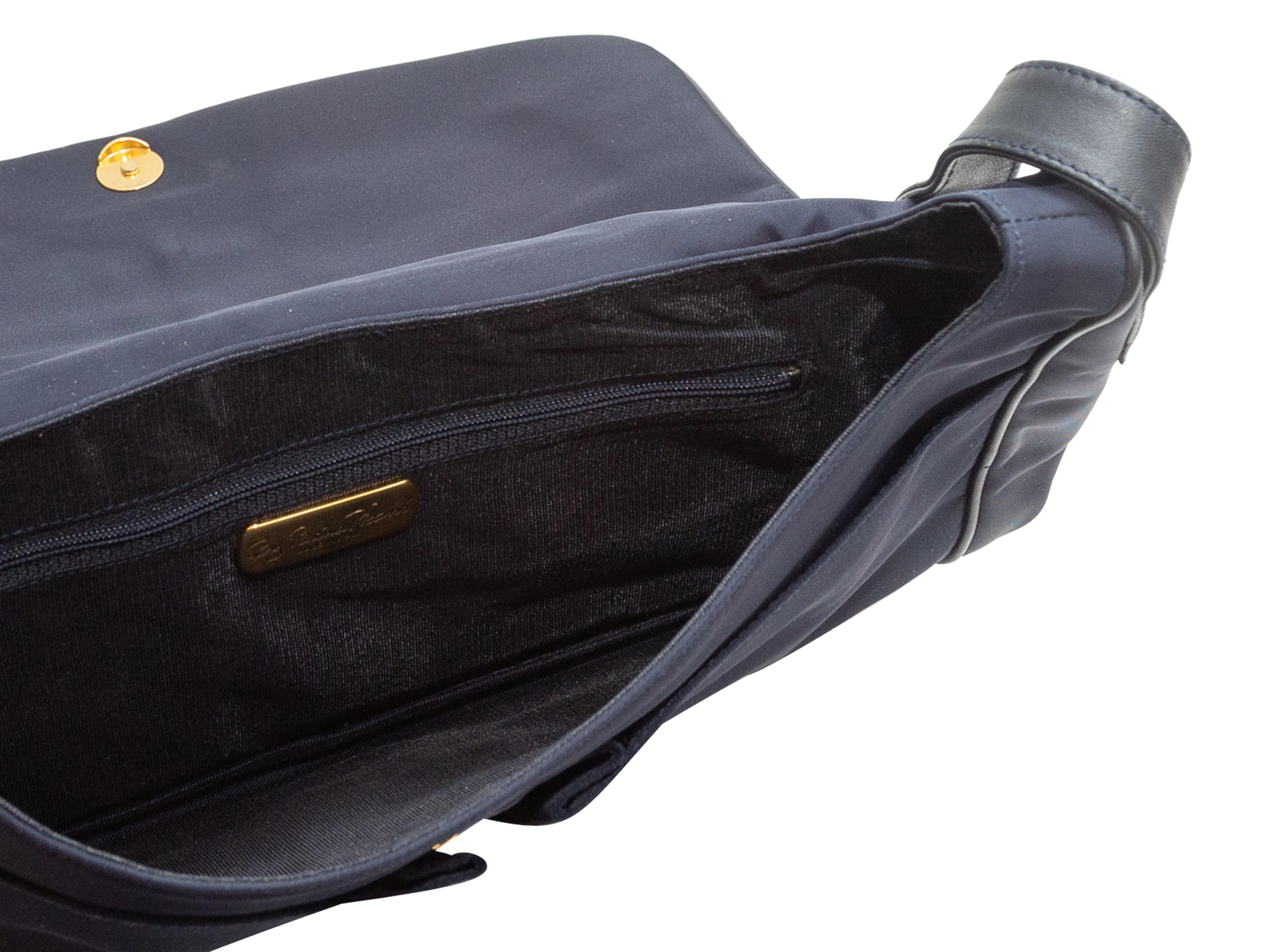 Paloma Picasso Navy Nylon Shoulder Bag In Excellent Condition In New York, NY