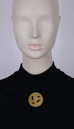 PALOMA PICASSO Parfums Vintage Jewelled Ribbed Design Modernist Brooch