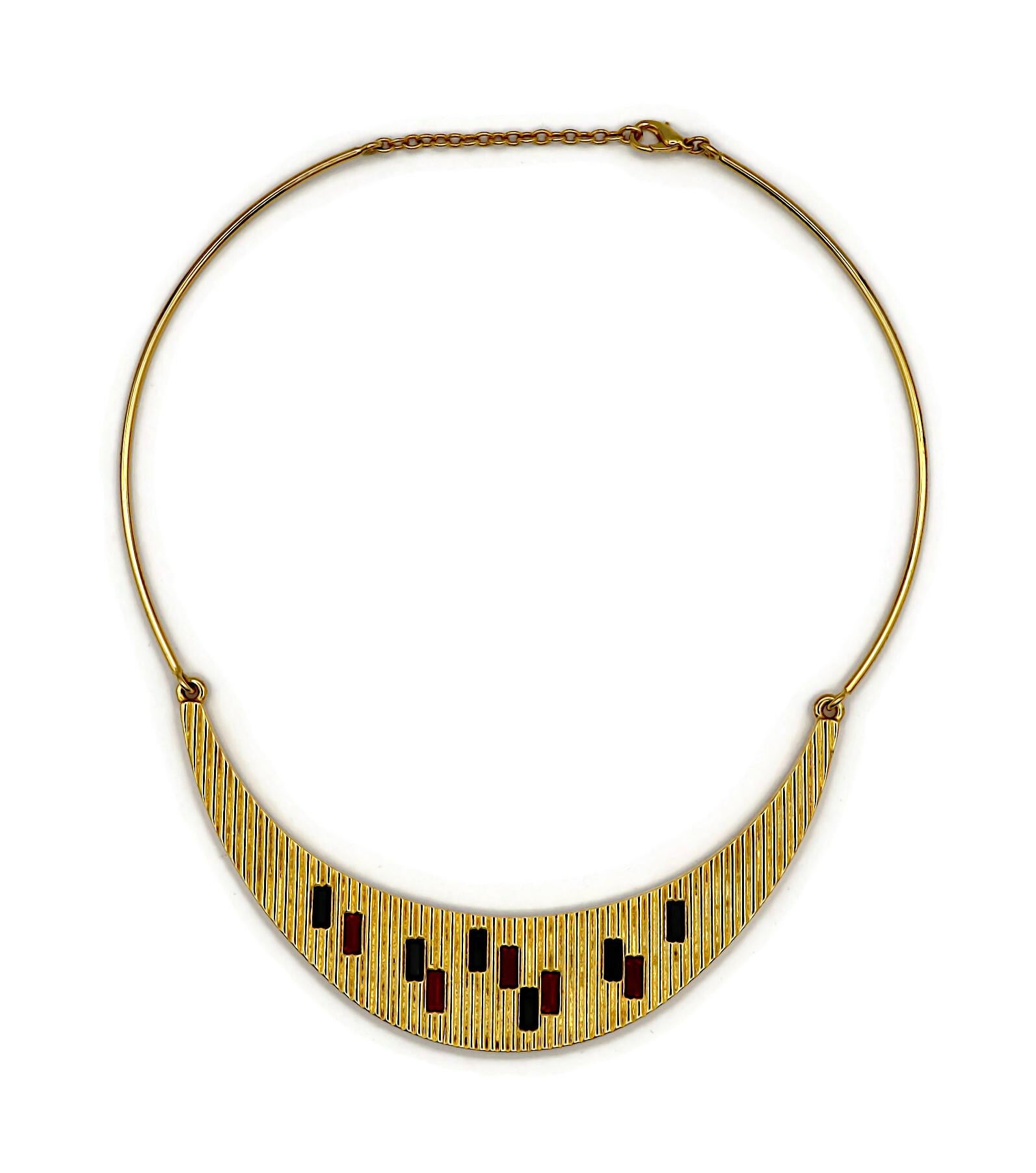 Women's PALOMA PICASSO Parfums Vintage Jewelled Ribbed Design Necklace For Sale