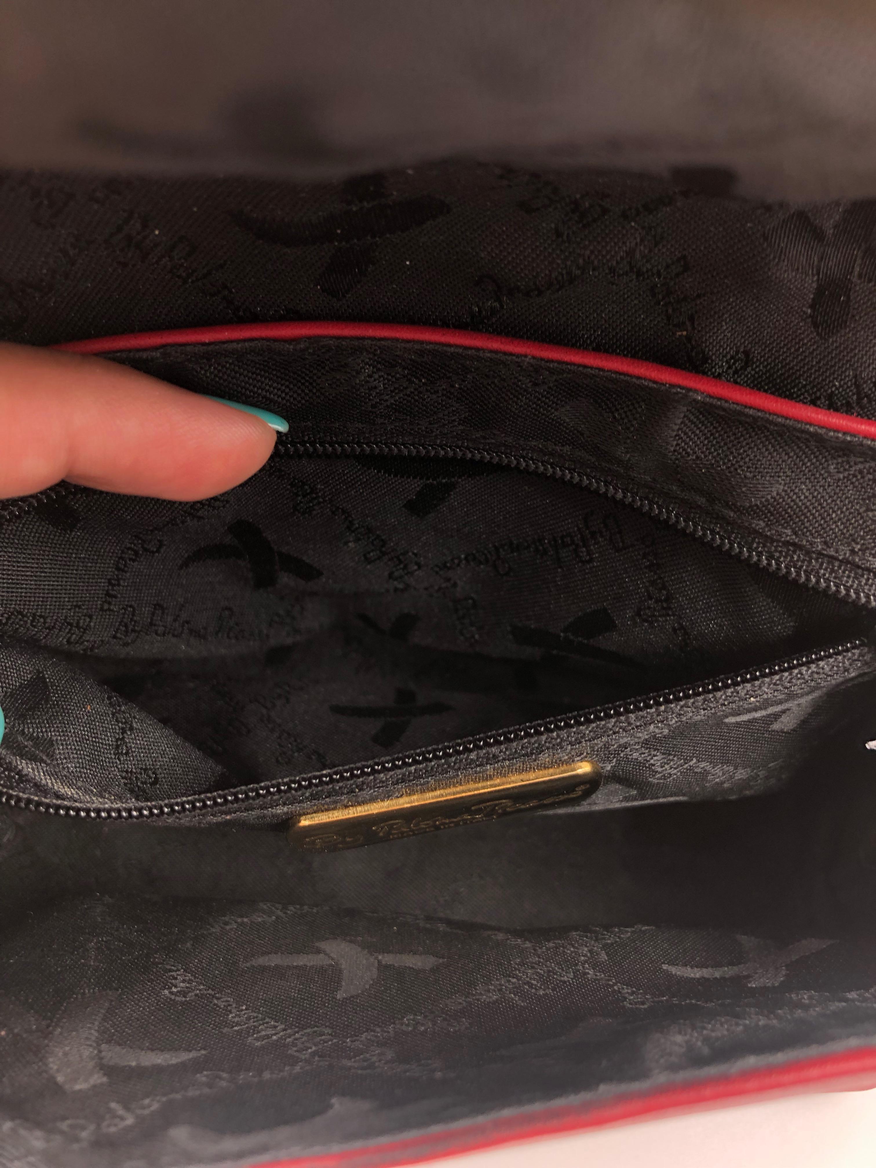 Paloma Picasso Red Leather Gold Chain Crossbody Disco Bag 2