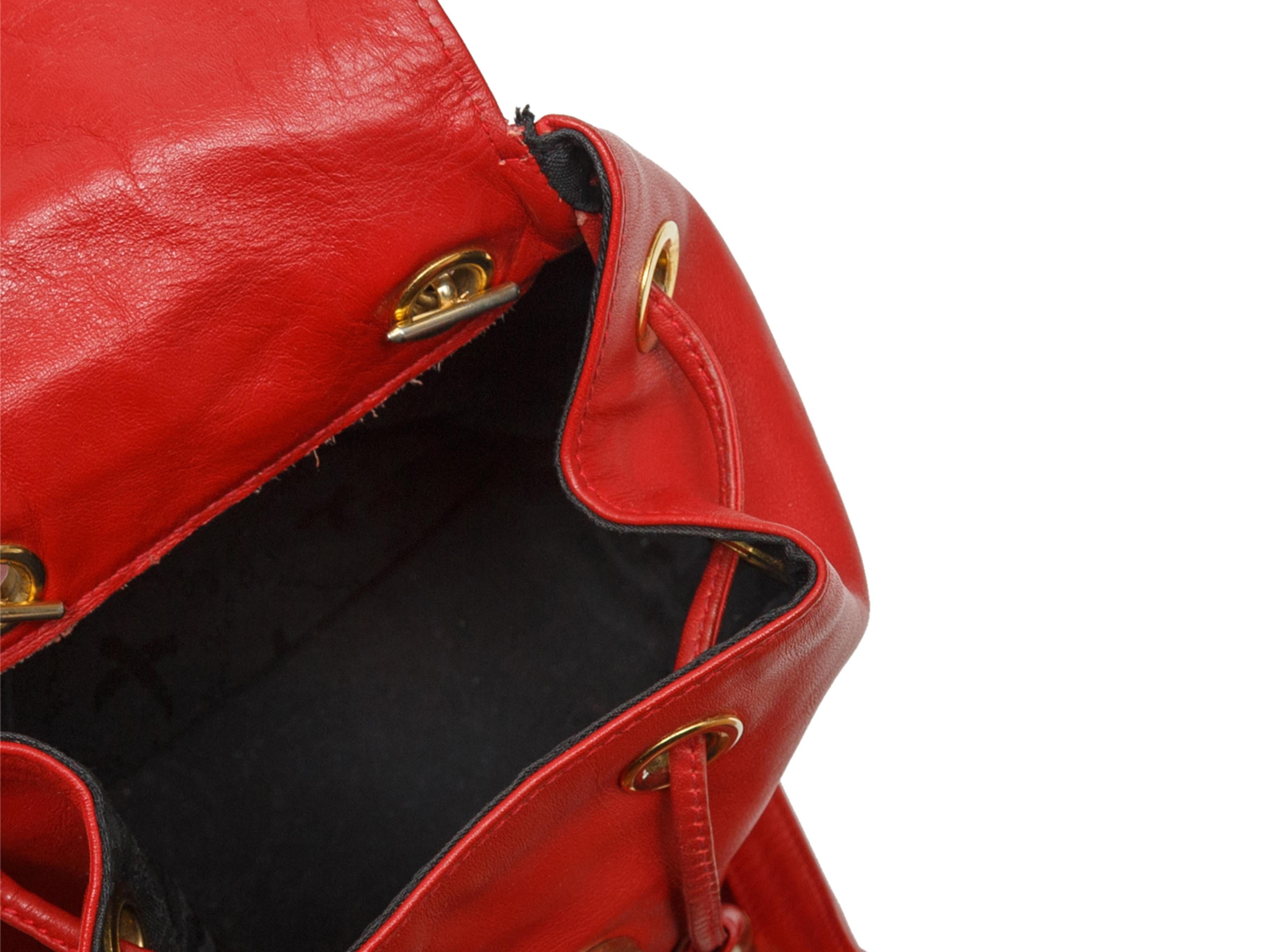 red leather backpack