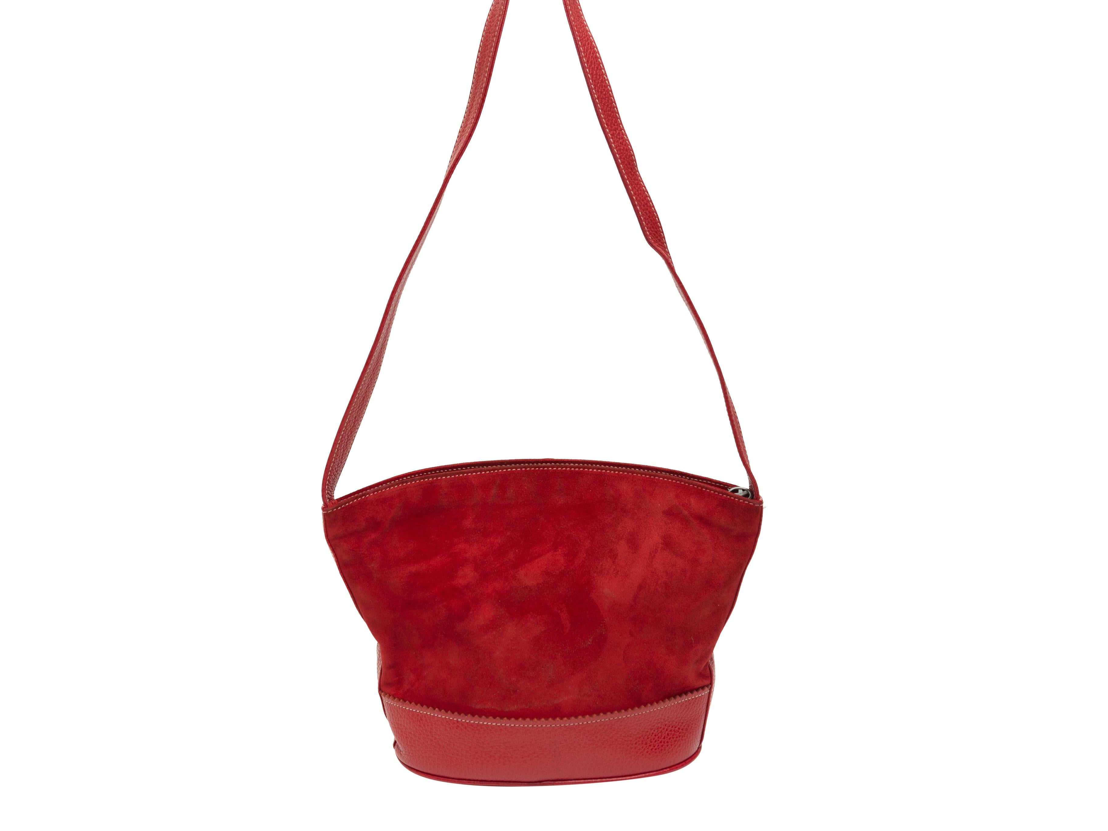 Paloma Picasso Red Suede & Leather Crossbody Bag 1