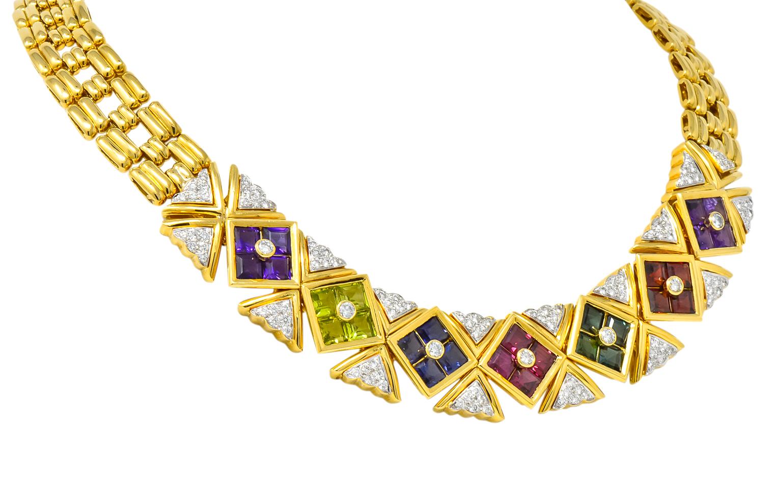 Contemporary Paloma Picasso Tiffany & Co. 13.6 Carat Multi-Gem Diamond 18 Karat Gold Necklace