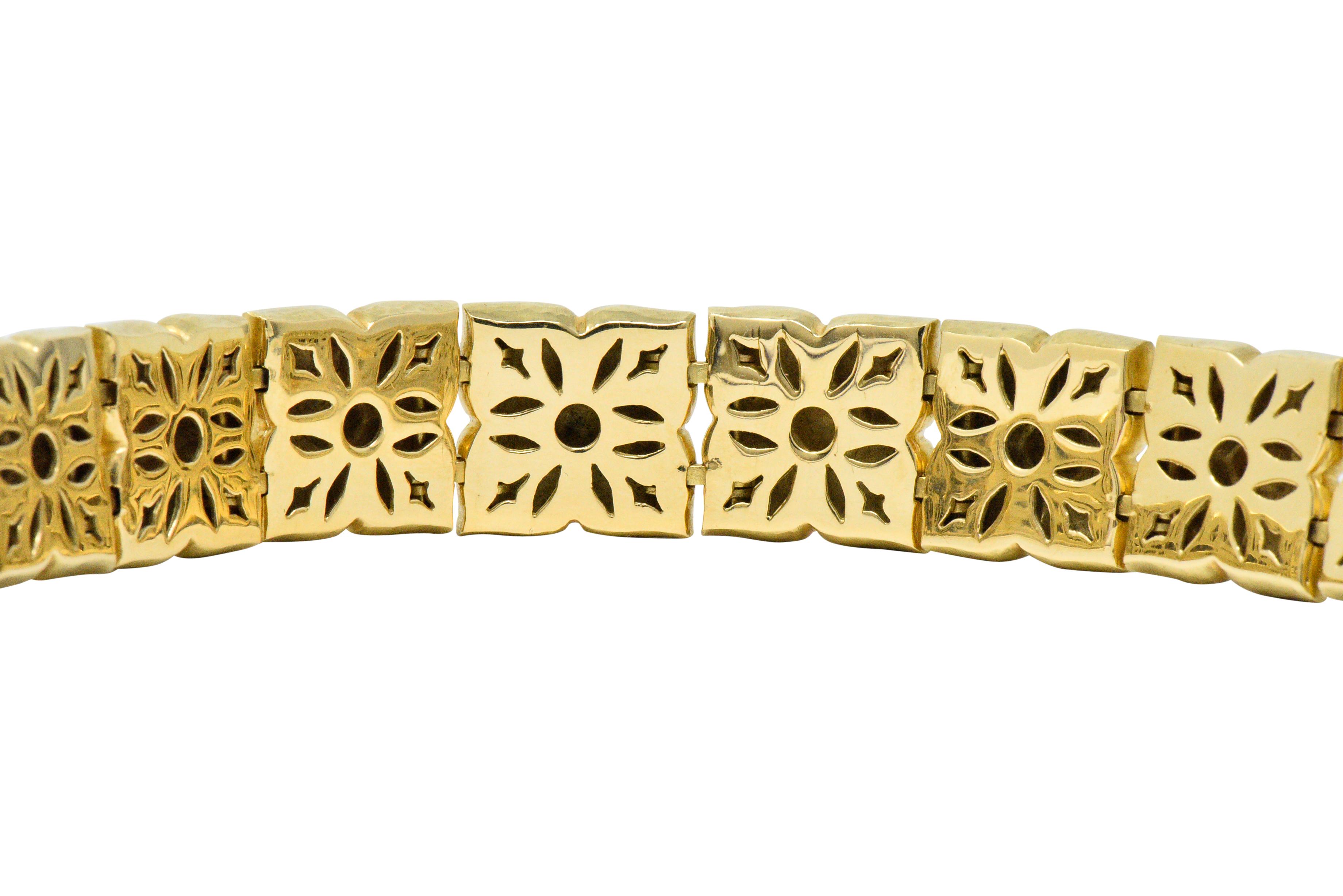 Contemporary Paloma Picasso Tiffany & Co. Vintage 18 Karat Gold Floral Link Bracelet