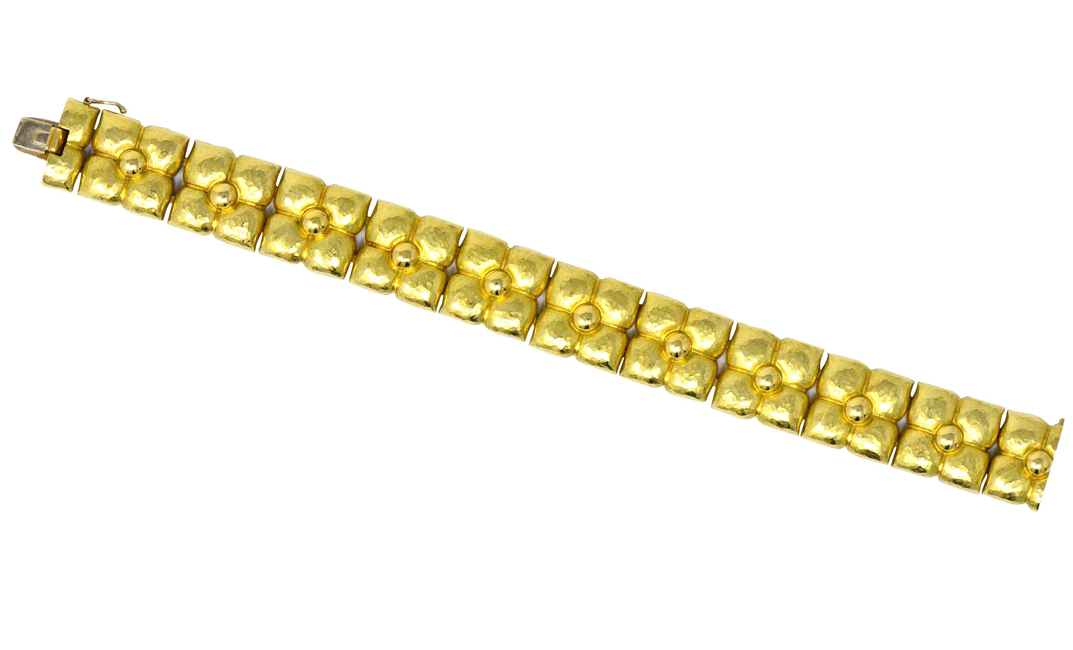 Women's or Men's Paloma Picasso Tiffany & Co. Vintage 18 Karat Gold Floral Link Bracelet