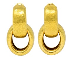 Paloma Picasso Tiffany & Co. 18 Karat Gold Hammered Link Necklace Earring Set