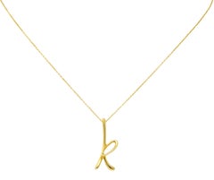 Paloma Picasso Tiffany & Co. 18 Karat Gold Letter K Pendant Necklace