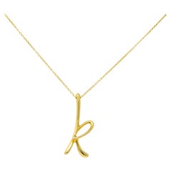 Vintage Paloma Picasso Tiffany & Co. 18 Karat Gold Letter K Pendant Necklace