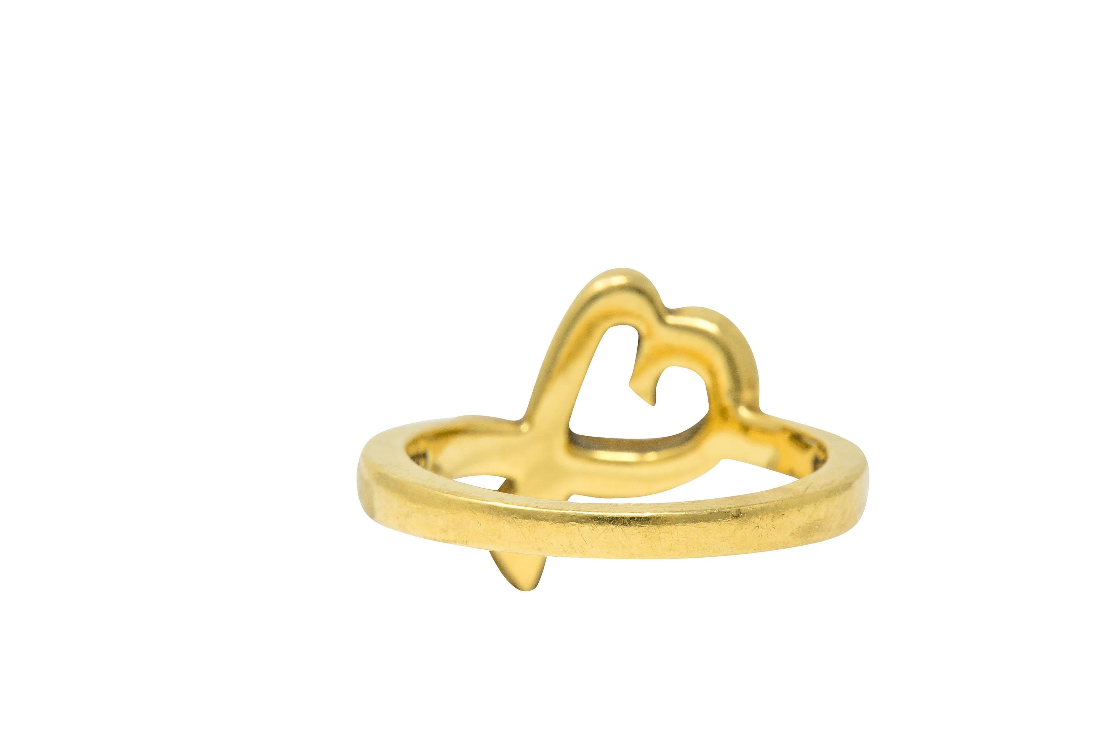 Paloma Picasso Tiffany & Co. 18 Karat Gold Vintage Loving Heart Ring 2