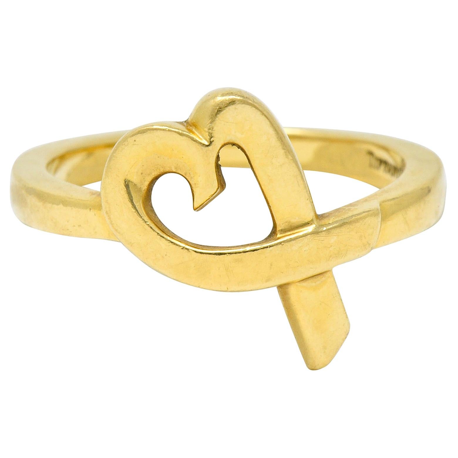 Paloma Picasso Tiffany & Co. 18 Karat Gold Vintage Loving Heart Ring