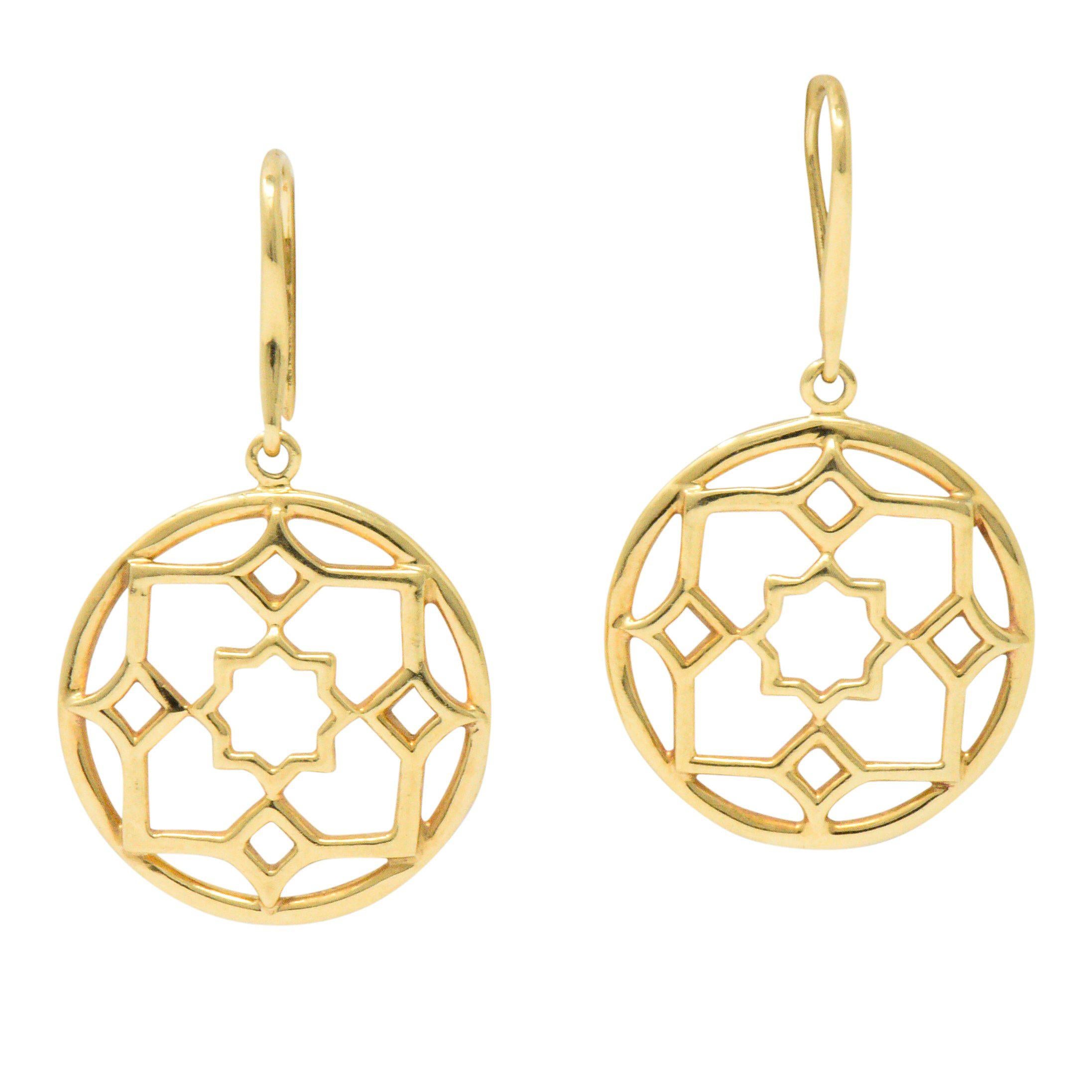 Paloma Picasso Tiffany & Co. 18 Karat Gold Zellige Drop Earrings