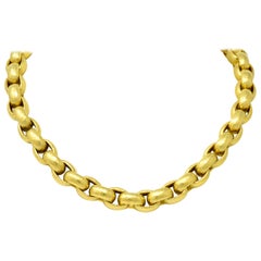 Paloma Picasso Tiffany & Co. 18 Karat Yellow Gold Hammered Link Necklace