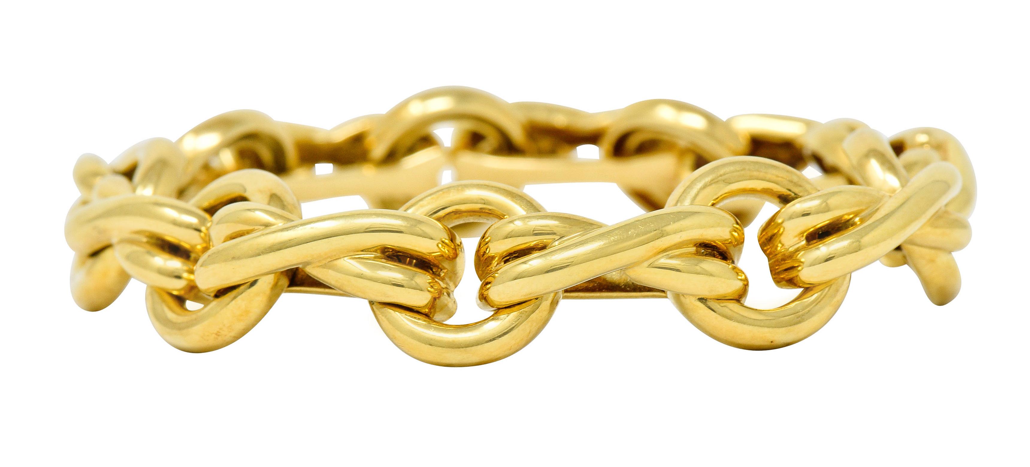 Women's or Men's Paloma Picasso Tiffany & Co. 18 Karat Yellow Gold Knot Graffiti X Link Bracelet