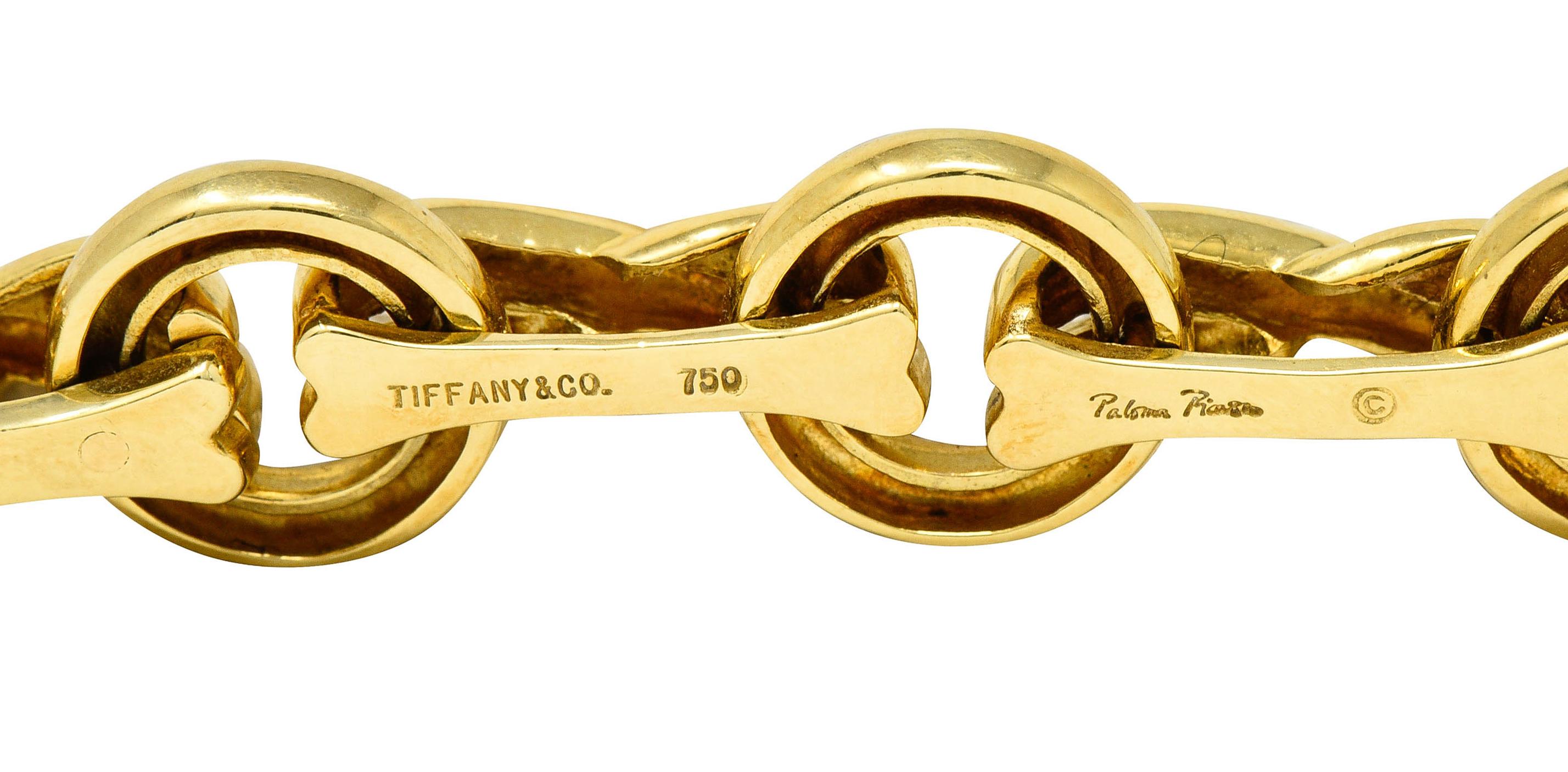 Paloma Picasso Tiffany & Co. 18 Karat Yellow Gold Knot Graffiti X Link Bracelet 1