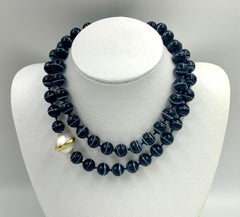 Paloma Picasso Tiffany & Co. 18K Gold Banded Agate Mabe Pearl Long Necklace