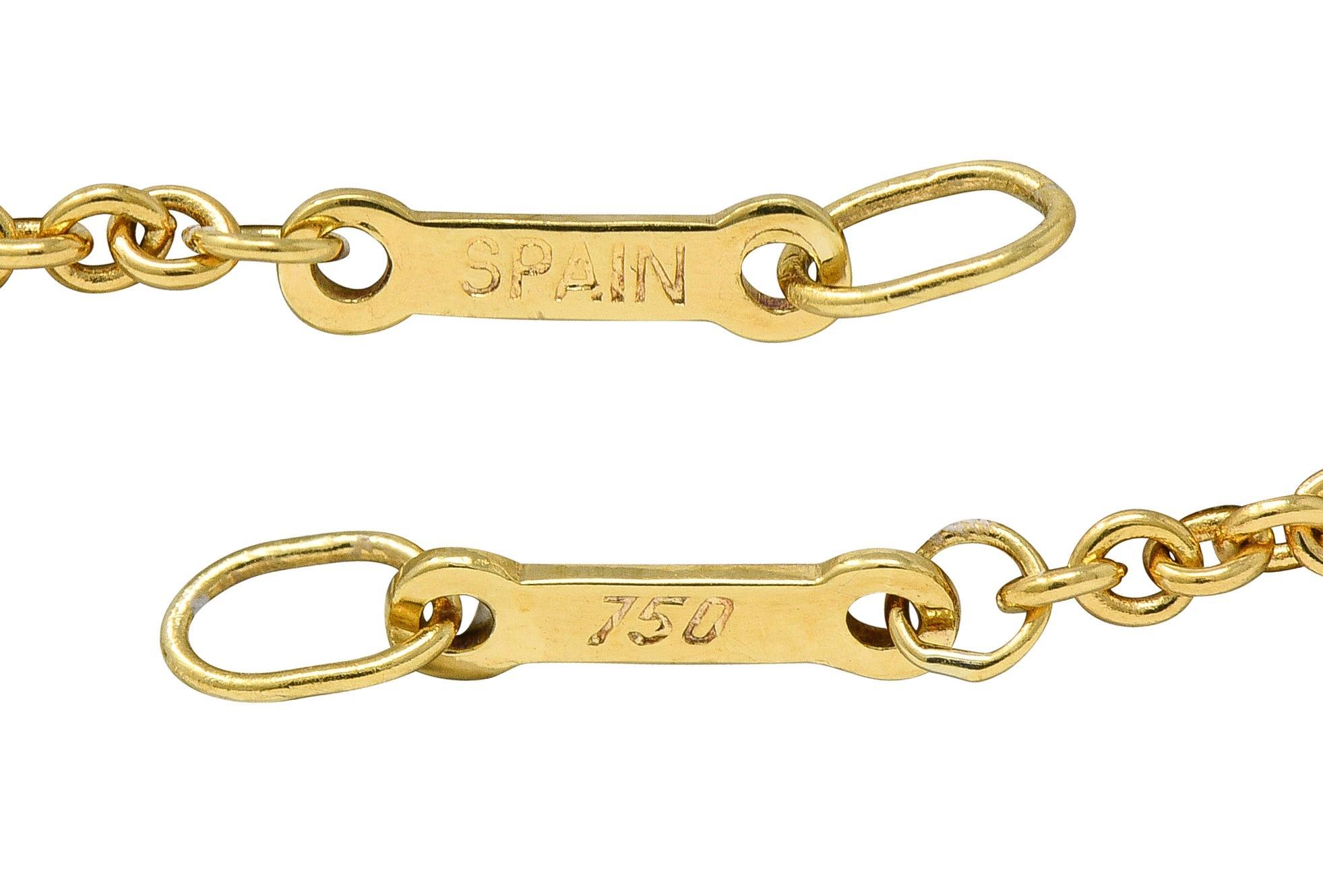 Paloma Picasso for Tiffany & Co. 18K Golding Co. Collana con ciondolo a forma di luna con graffiti d'epoca in vendita 5