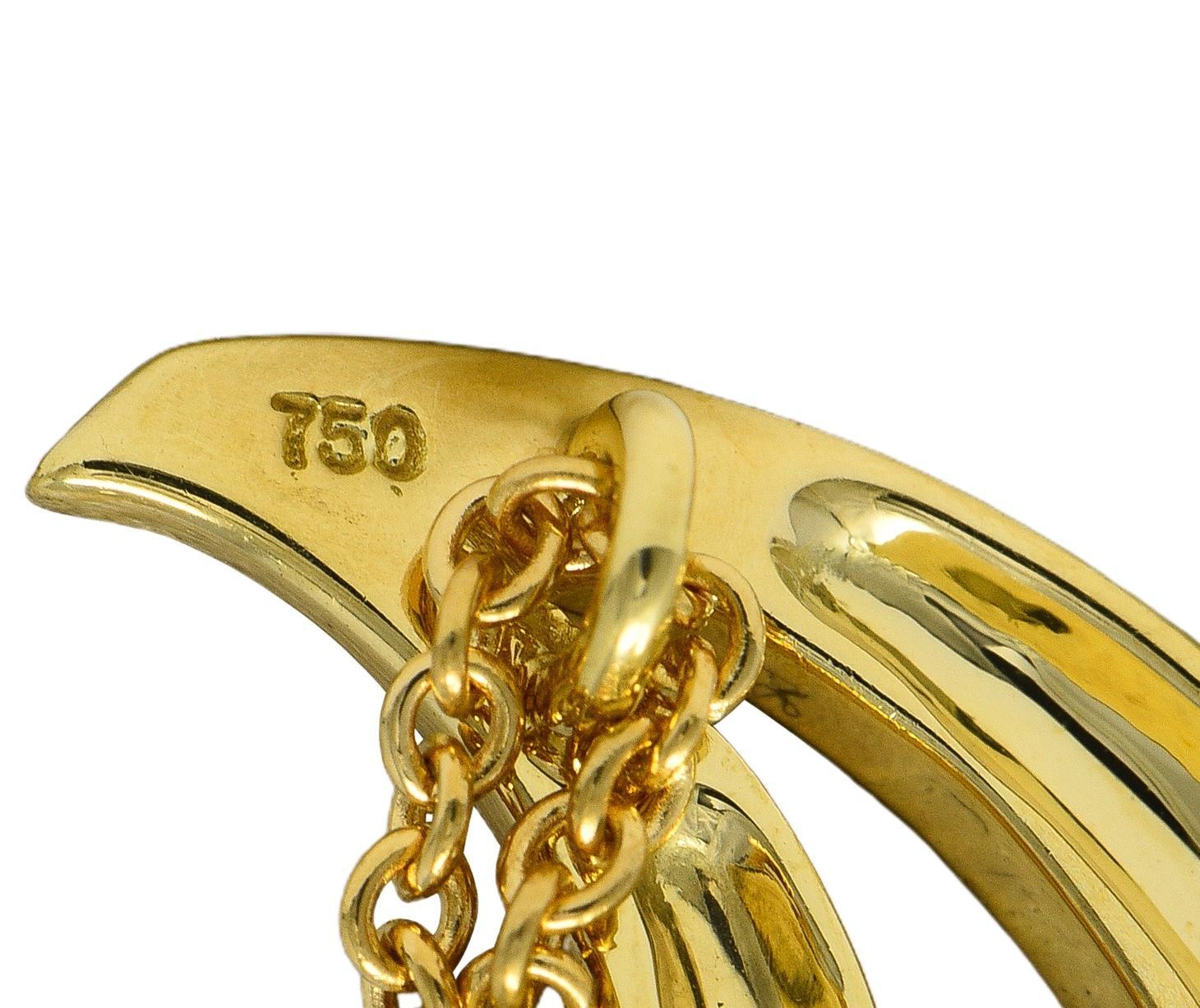 Paloma Picasso for Tiffany & Co. 18K Golding Co. Collana con ciondolo a forma di luna con graffiti d'epoca in vendita 3