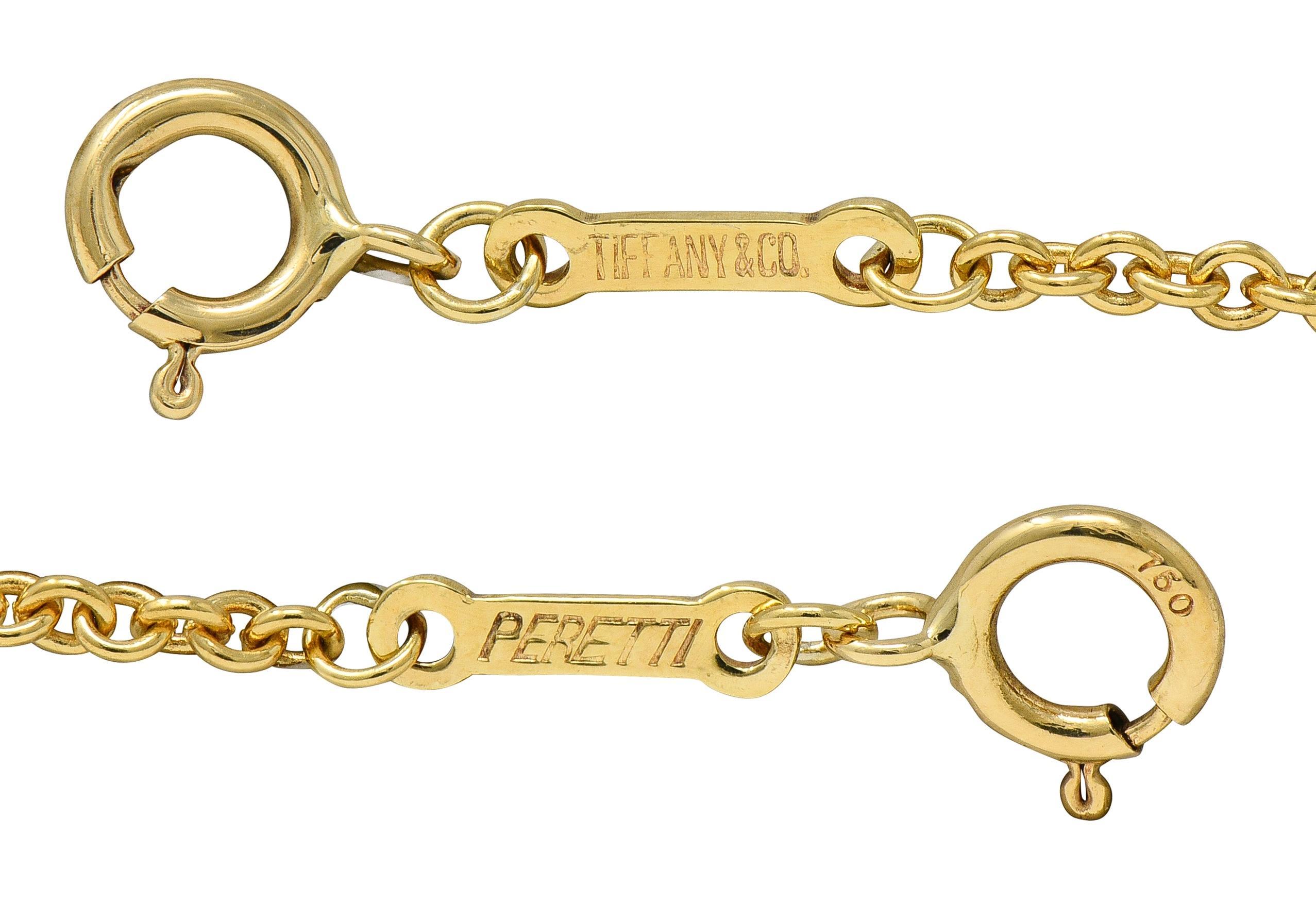 Paloma Picasso for Tiffany & Co. 18K Golding Co. Collana con ciondolo a forma di luna con graffiti d'epoca in vendita 4