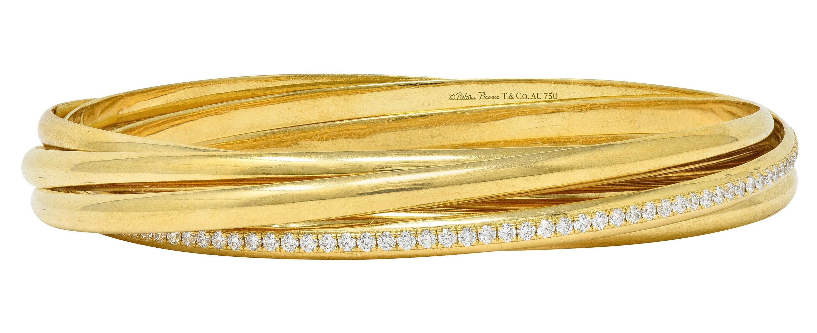 De las mujeres Paloma Picasso Tiffany & Co. Pulsera brazalete enrollable Vintage Melody de oro de 18 quilates en venta