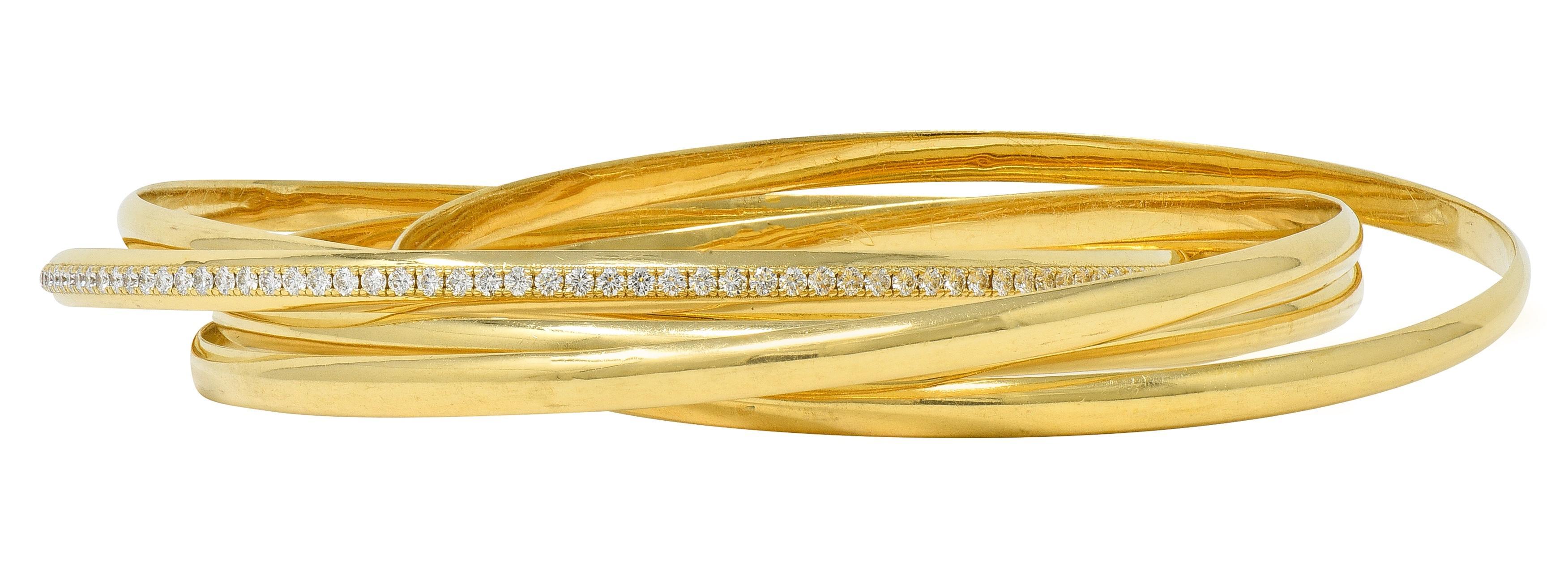 Paloma Picasso Tiffany & Co. Pulsera brazalete enrollable Vintage Melody de oro de 18 quilates en venta 2