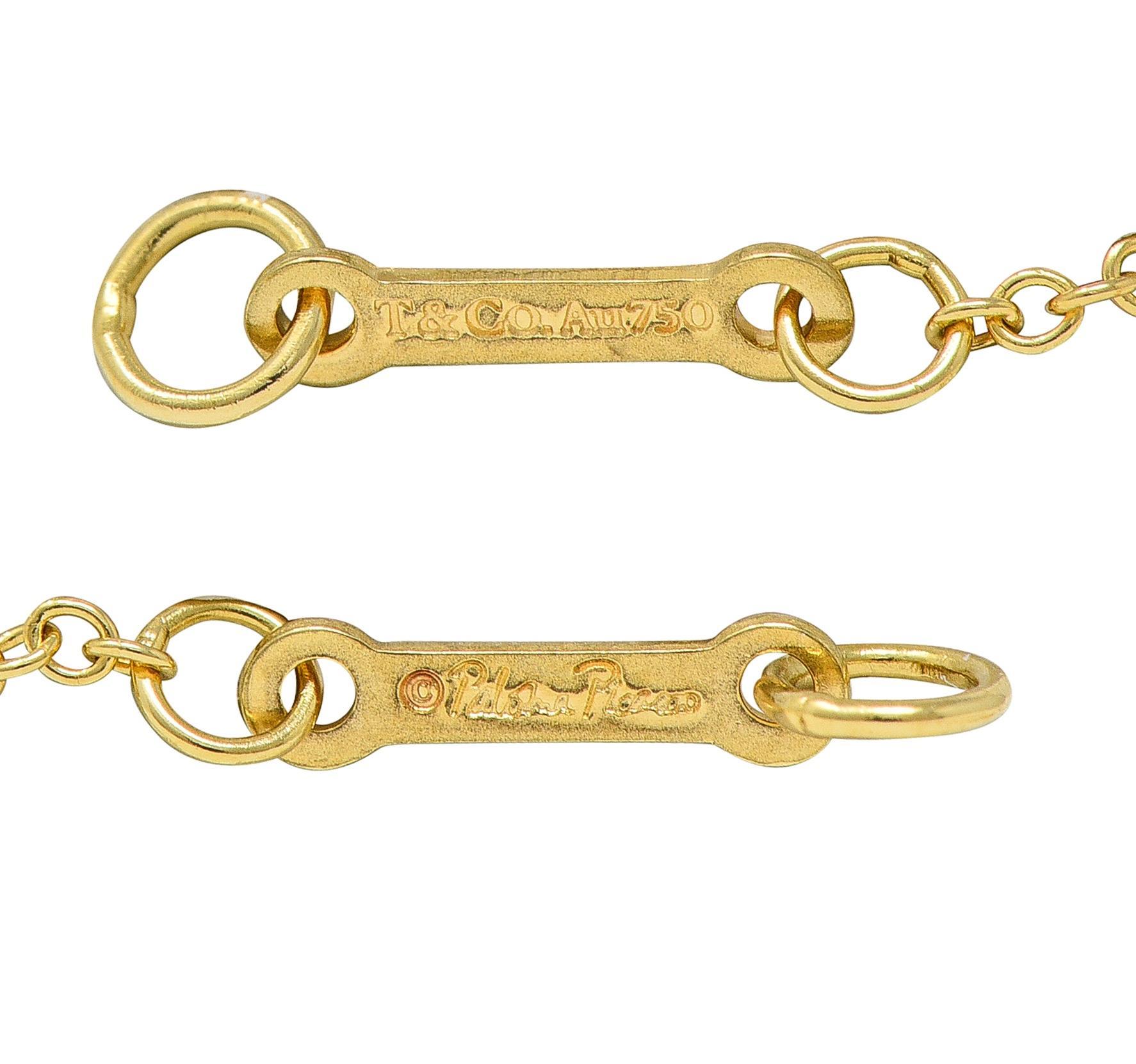 Paloma Picasso for Tiffany & Co. Collana con doppi cuori d'amore in oro giallo 18 carati in vendita 3
