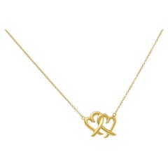 Paloma Picasso for Tiffany & Co. Collana con doppi cuori d'amore in oro giallo 18 carati