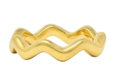 Paloma Picasso Tiffany & Co. 1980's 18 Karat Yellow Gold Vintage Wave Band Ring