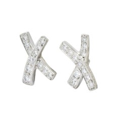 Paloma Picasso Tiffany & Co. 1980s Diamond Platinum Kiss X-Stud Earrings