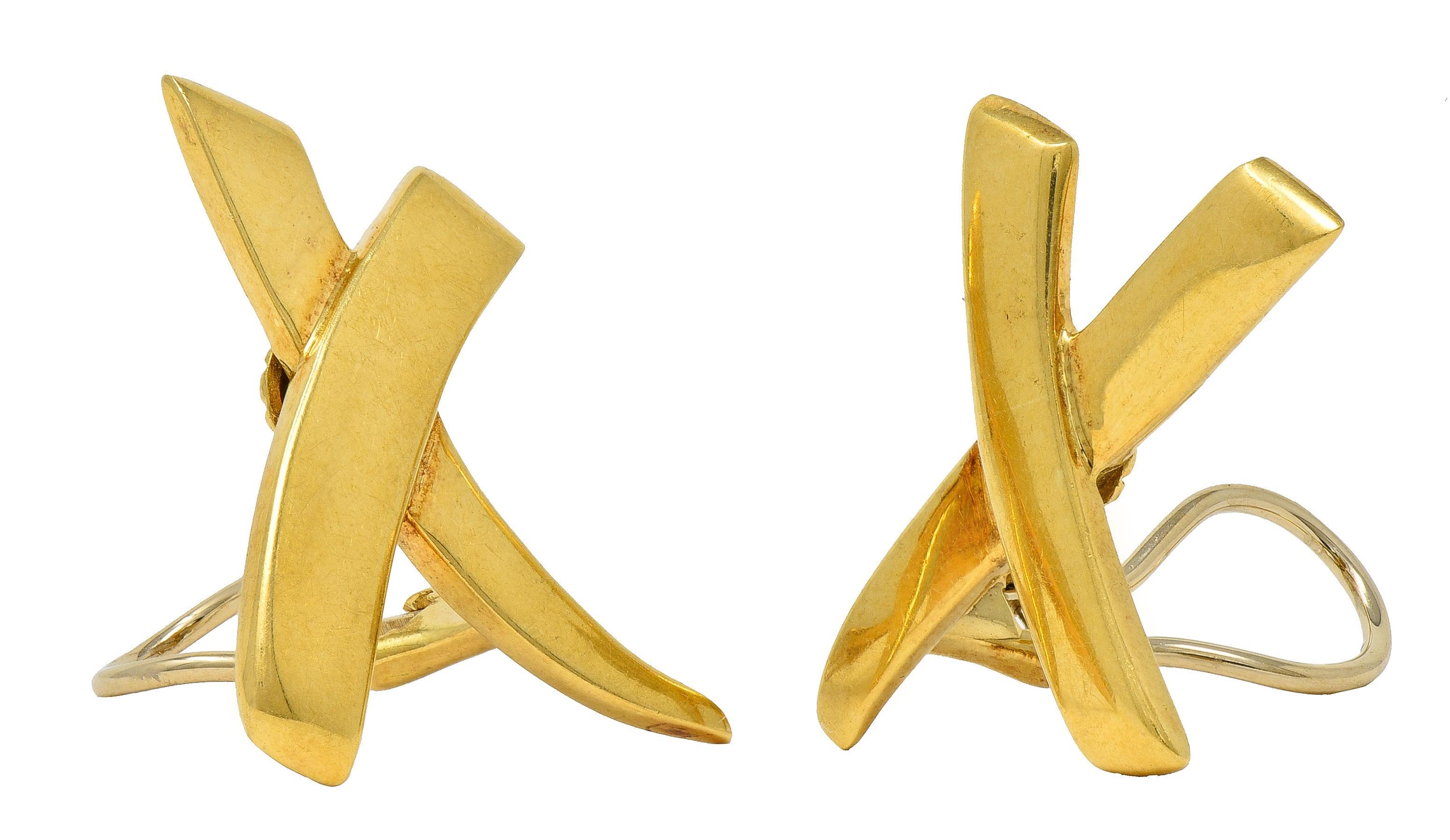 Pendientes Paloma Picasso Tiffany & Co. 1983 Oro de 18 quilates X Graffiti Vintage Ear-Clip en venta 2
