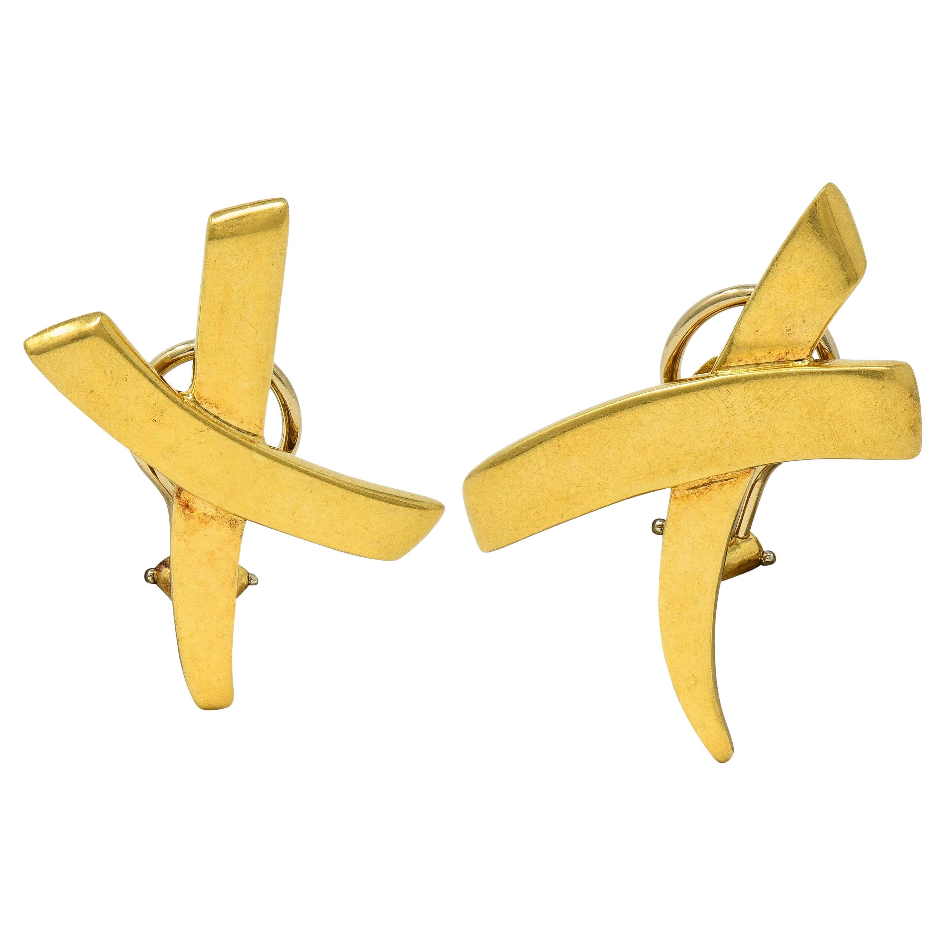 Pendientes Paloma Picasso Tiffany & Co. 1983 Oro de 18 quilates X Graffiti Vintage Ear-Clip en venta