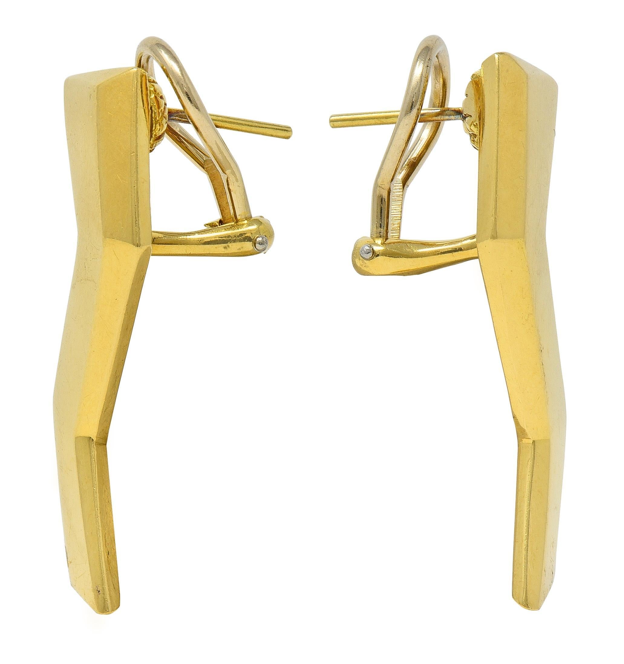 Pendientes Paloma Picasso Tiffany & Co. 1985 Oro de 18 quilates Relámpago Vintage Moderno en venta