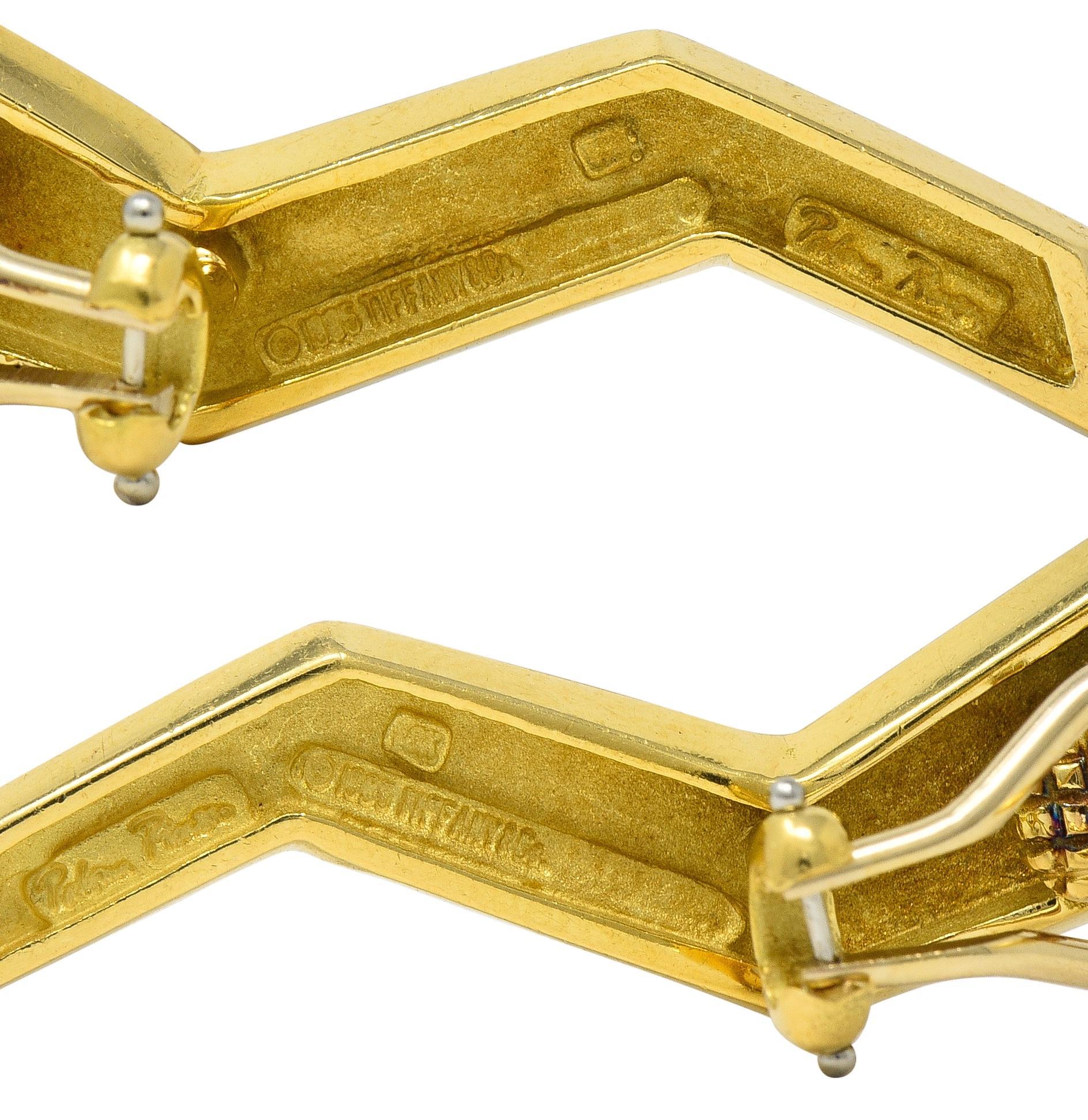 Pendientes Paloma Picasso Tiffany & Co. 1985 Oro de 18 quilates Relámpago Vintage en venta 1