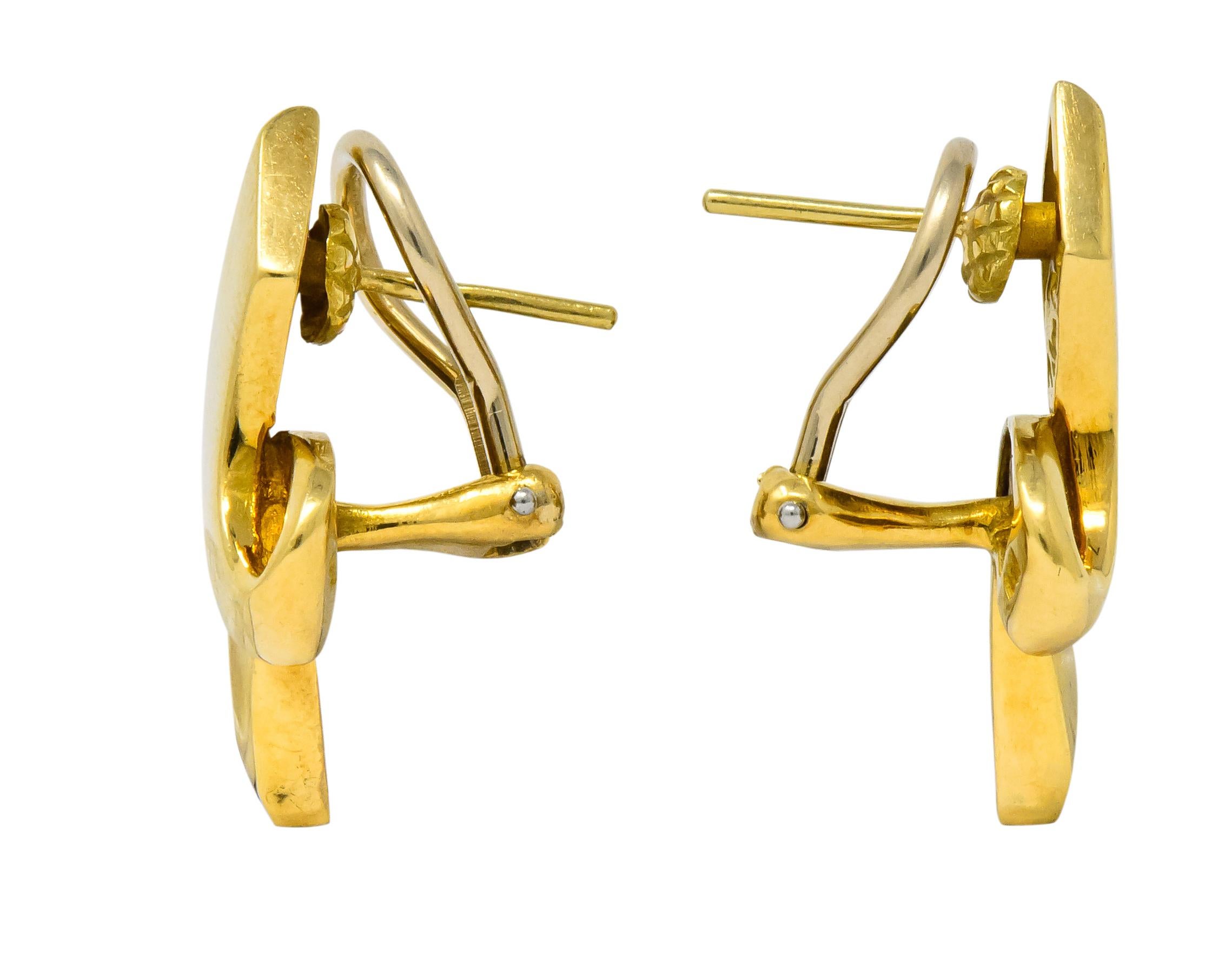Women's or Men's Paloma Picasso Tiffany & Co. 1986 18 Karat Yellow Gold Ribbon Earrings