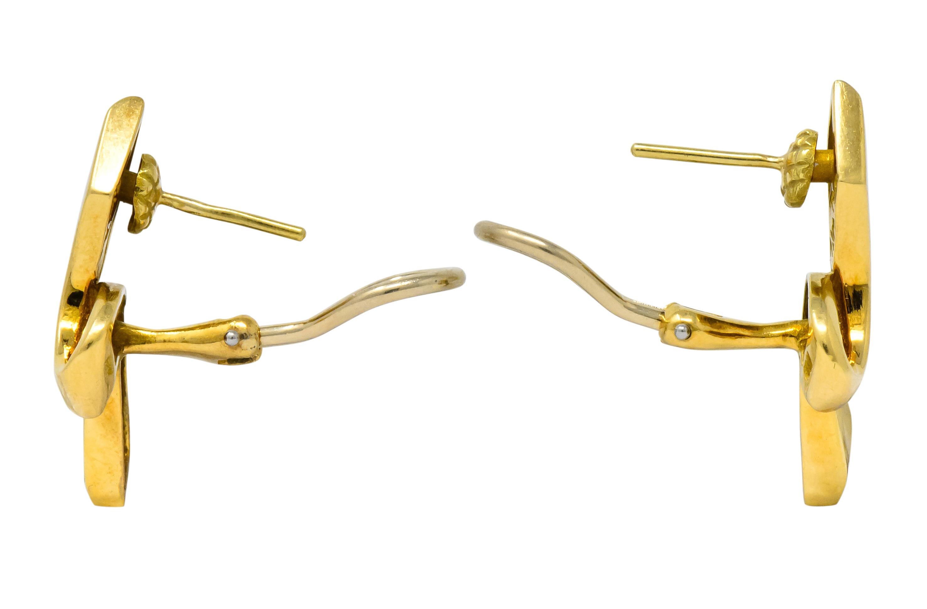 Paloma Picasso Tiffany & Co. 1986 18 Karat Yellow Gold Ribbon Earrings 1