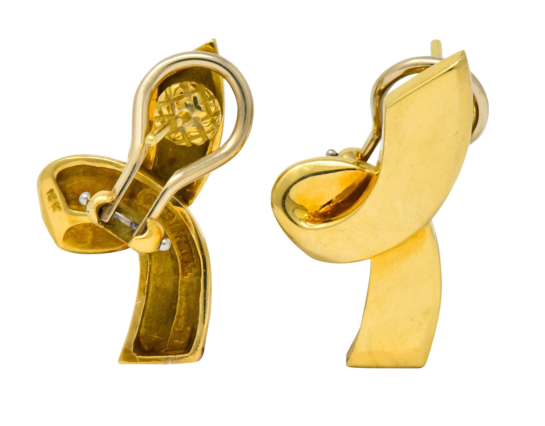 Paloma Picasso Tiffany & Co. 1986 18 Karat Yellow Gold Ribbon Earrings 3