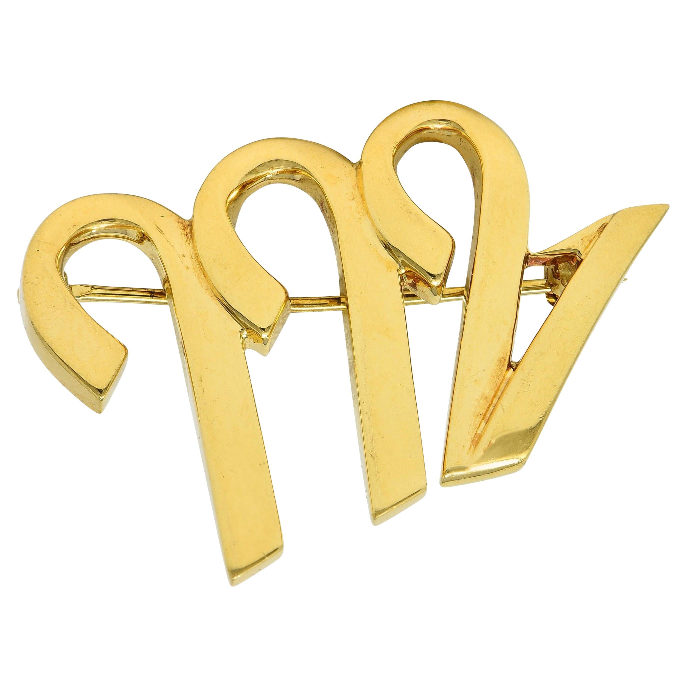 Paloma Picasso Tiffany & Co. 1990er Jahre 18 Karat Gold Vintage Skorpion Zodiac Brosche