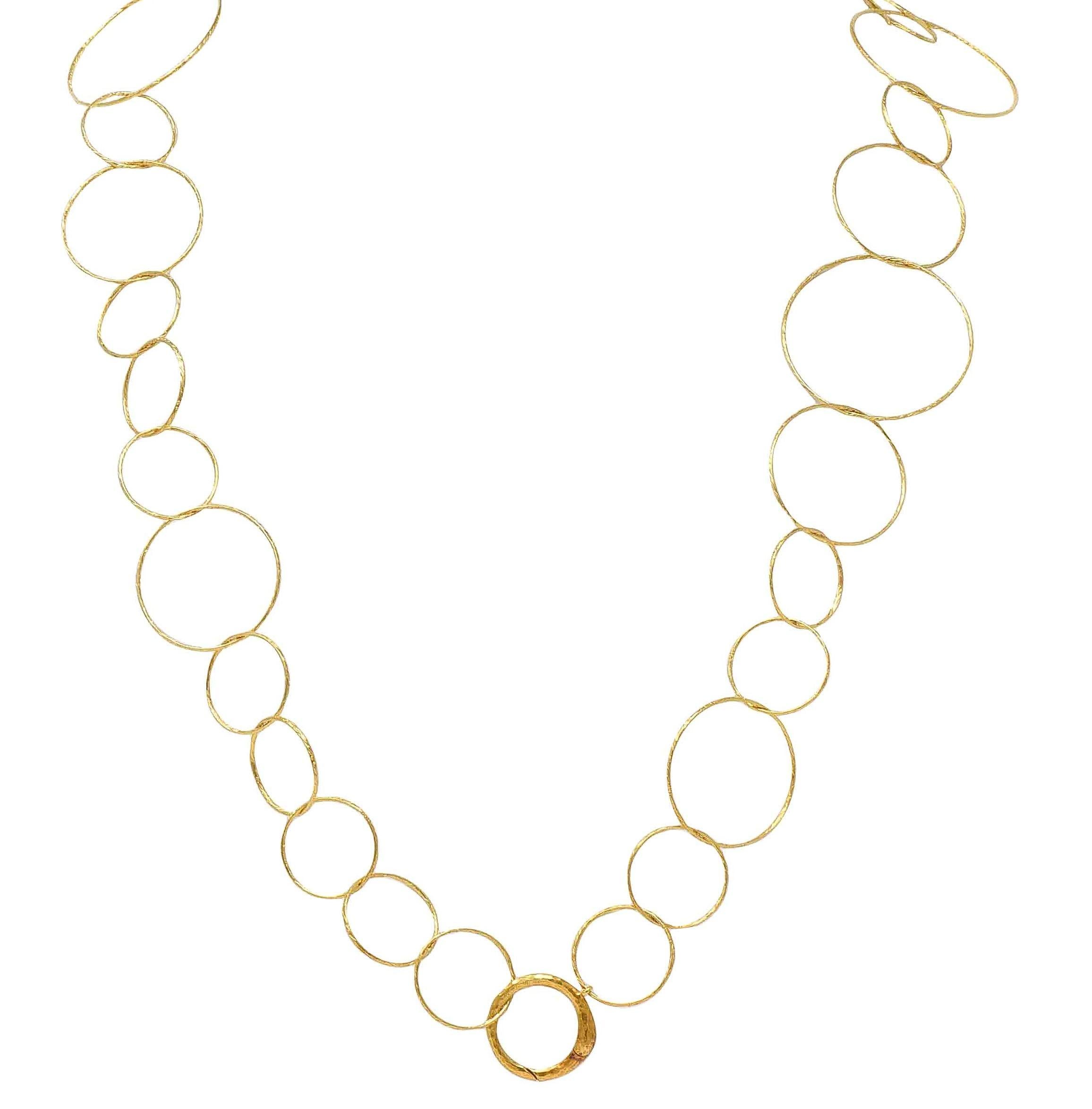 Collar de cadena con círculos martillados Paloma Picasso Tiffany & Co. 2000 de oro de 18 quilates en venta 5