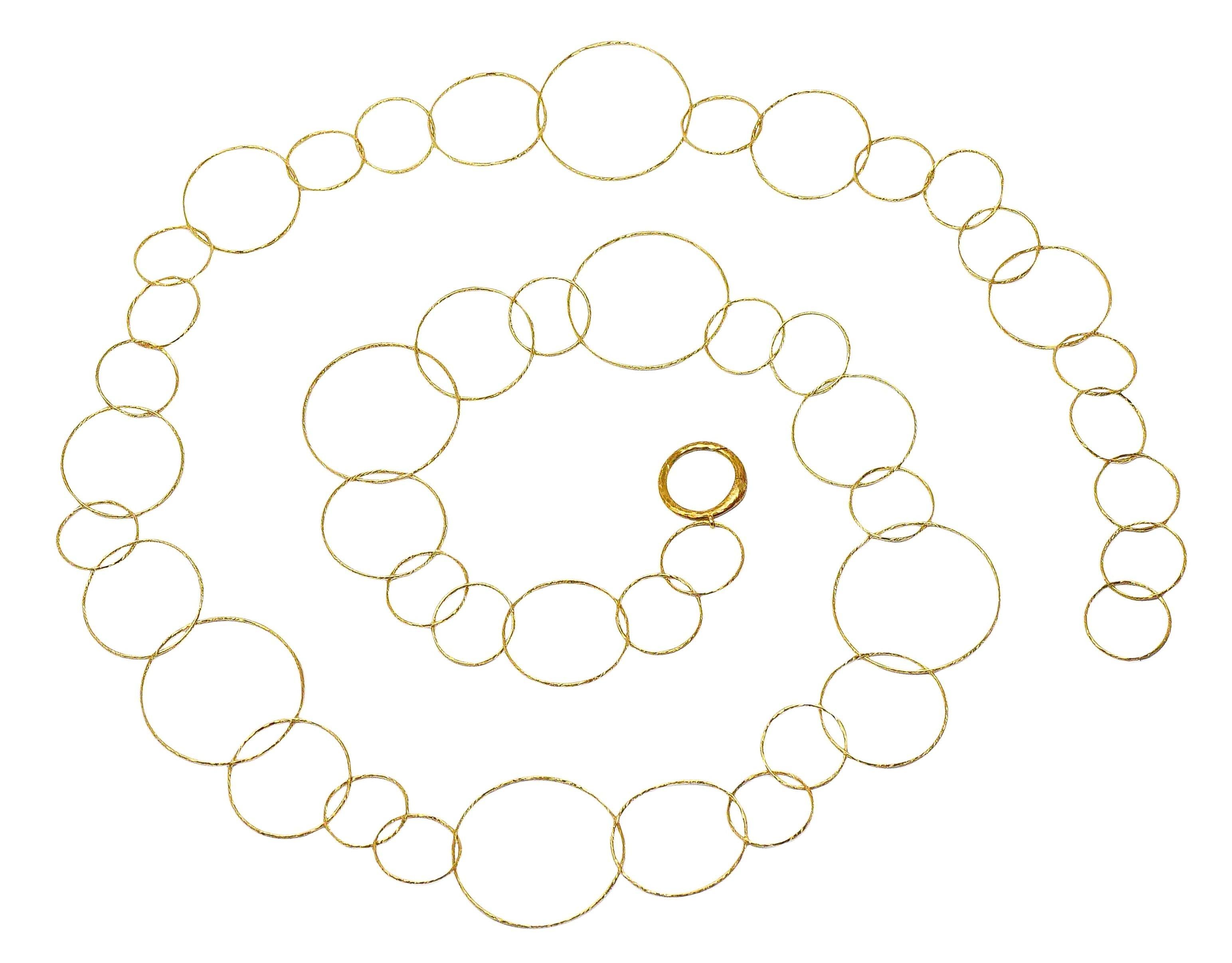 Collar de cadena con círculos martillados Paloma Picasso Tiffany & Co. 2000 de oro de 18 quilates Contemporáneo en venta
