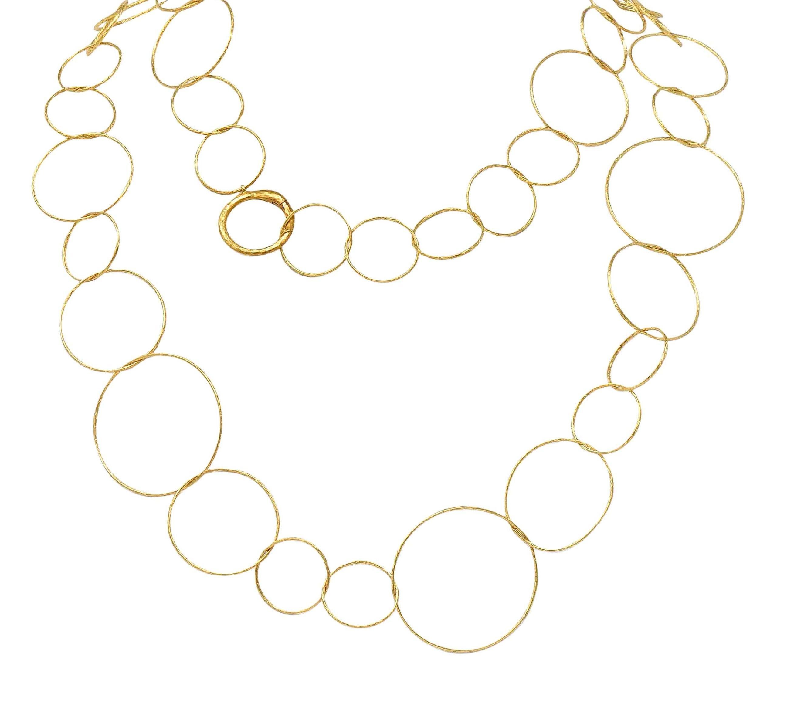 De las mujeres Collar de cadena con círculos martillados Paloma Picasso Tiffany & Co. 2000 de oro de 18 quilates en venta
