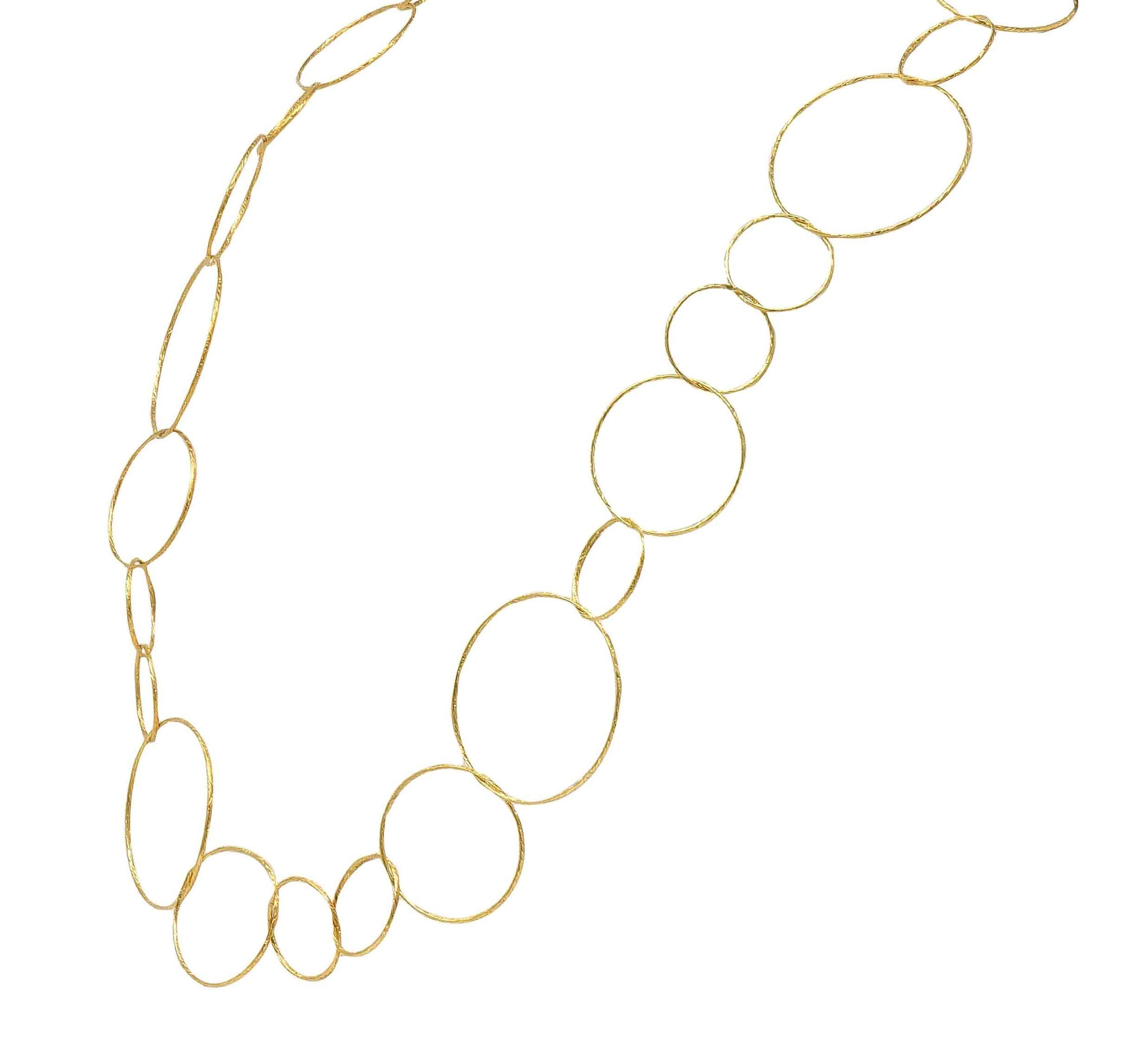 Collar de cadena con círculos martillados Paloma Picasso Tiffany & Co. 2000 de oro de 18 quilates en venta 1