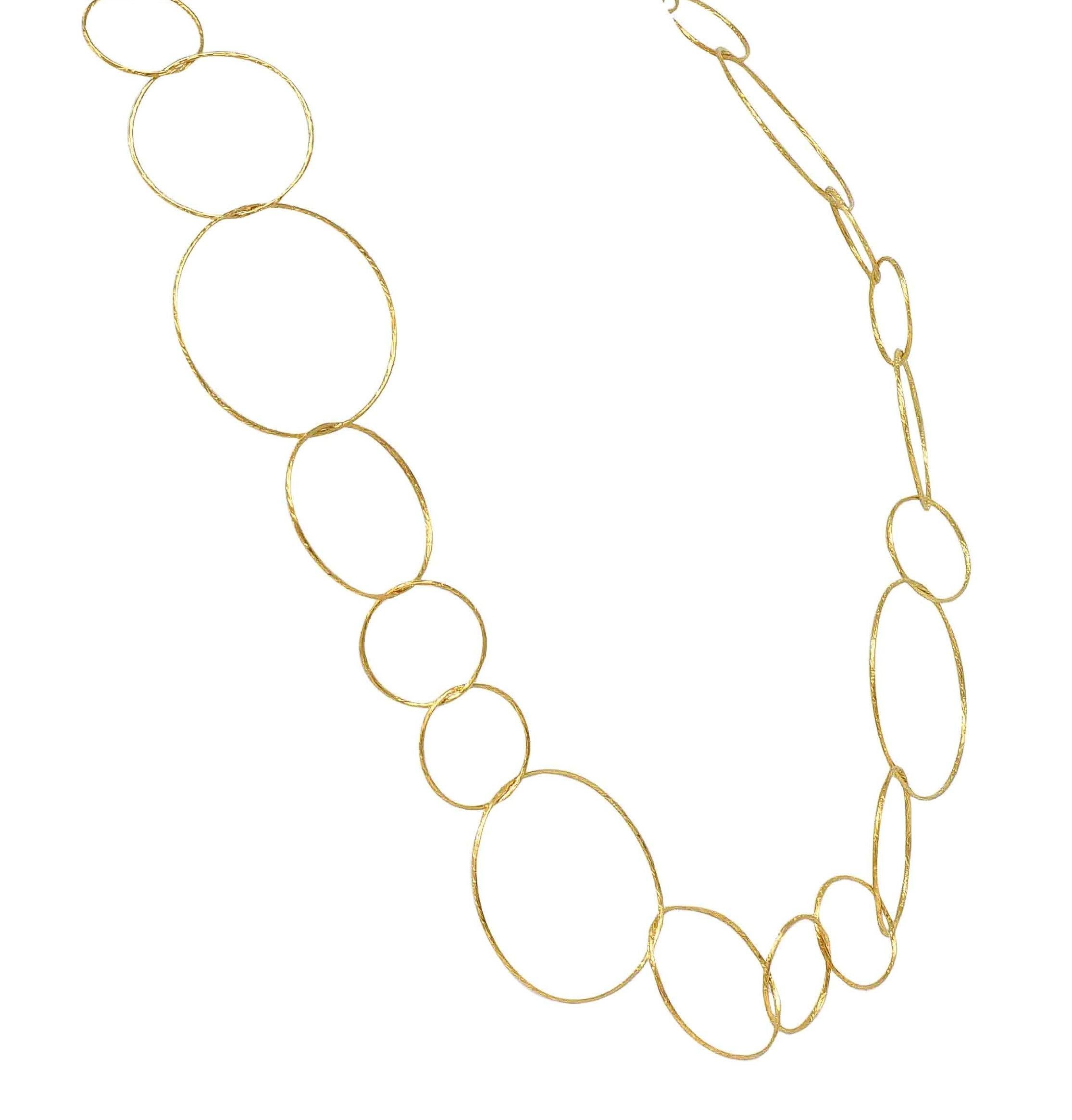 Collar de cadena con círculos martillados Paloma Picasso Tiffany & Co. 2000 de oro de 18 quilates en venta 2