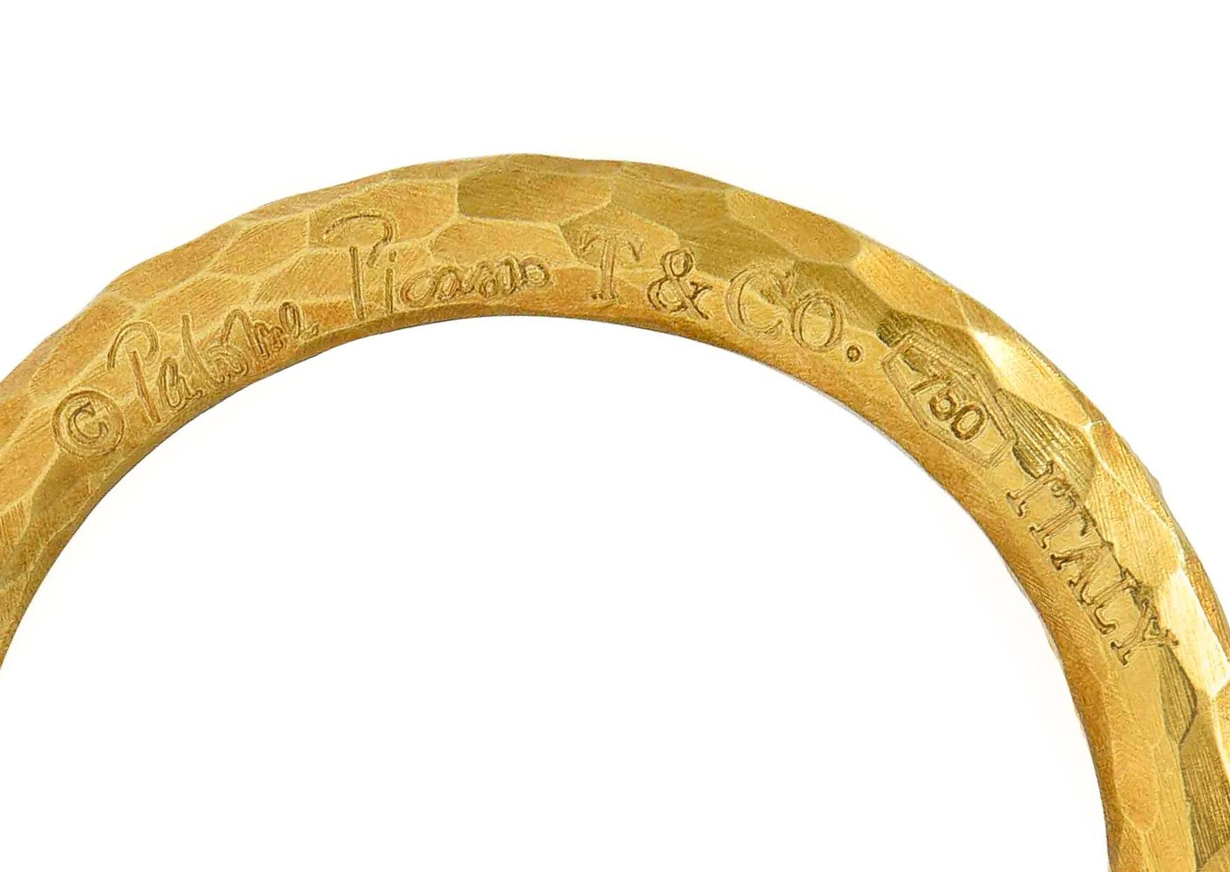 Collar de cadena con círculos martillados Paloma Picasso Tiffany & Co. 2000 de oro de 18 quilates en venta 3