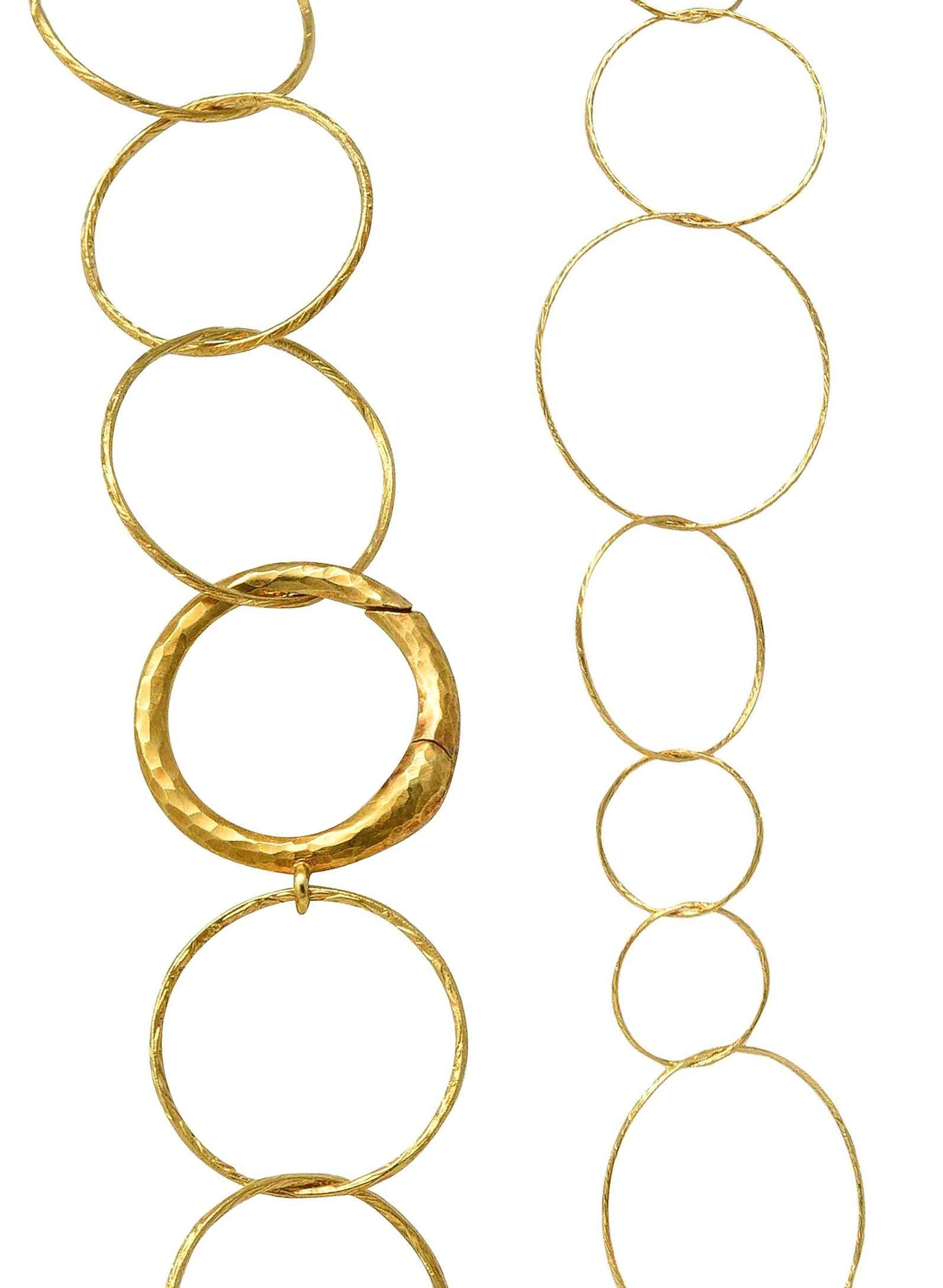 Collar de cadena con círculos martillados Paloma Picasso Tiffany & Co. 2000 de oro de 18 quilates en venta 4