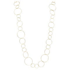 Paloma Picasso Tiffany & Co. 2000's 18K Gold Hammered Circles Chain Necklace