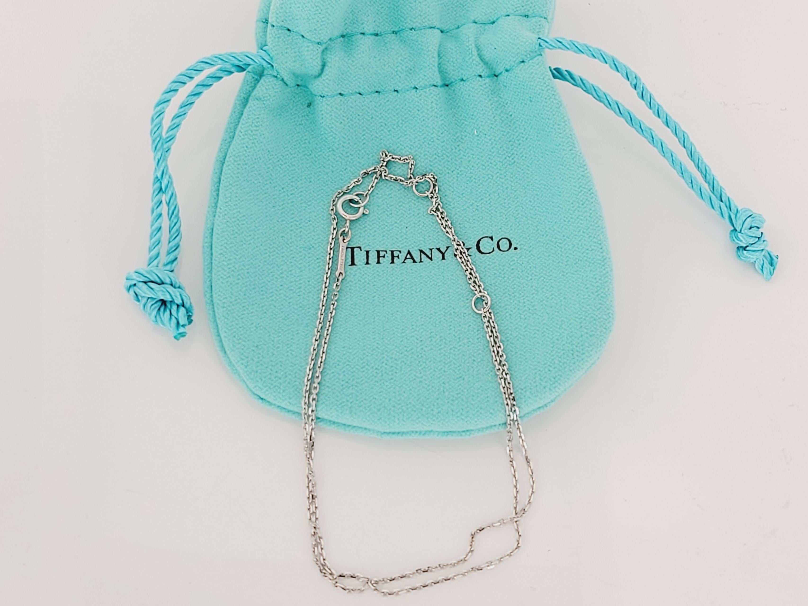 Brand Paloma Picasso Tiffany &co 
Material PT950
Chain Length 16''
Adjustable 16'', 15'',14''
Weight 1.8gr
Comes with Tiffany& co pouch