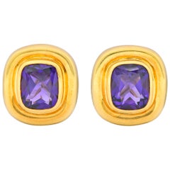 Paloma Picasso Tiffany & Co. Amethyst 18 Karat Gold Earrings, circa 1980